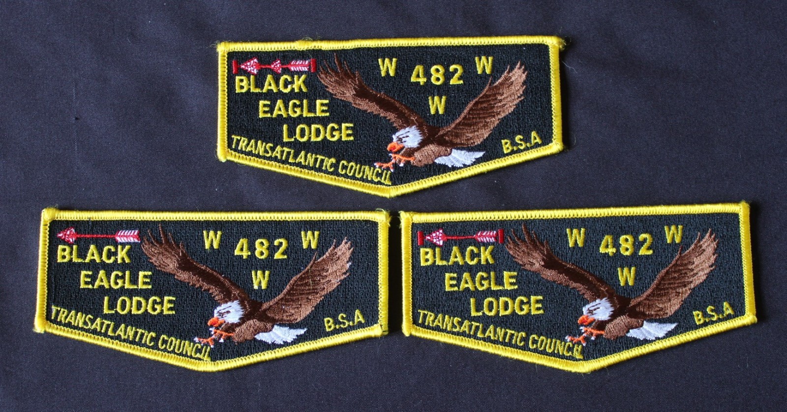Black Eagle Lodge 482 -BSA; small Ordeal, Brotherhood, & Vigil arrow at top left Black Eagle Lodge 482 -BSA; small Ordeal, Brotherhood, & Vigil arrow at top left