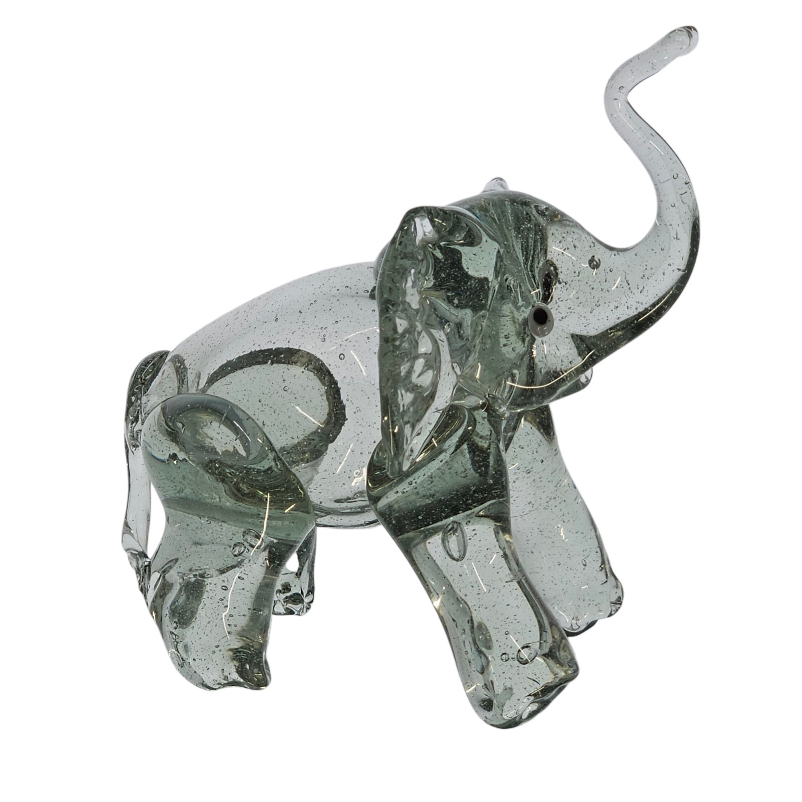 Barovier & Toso Murano Venetian Italian Green Hand Blown Elephant Figurine 6”