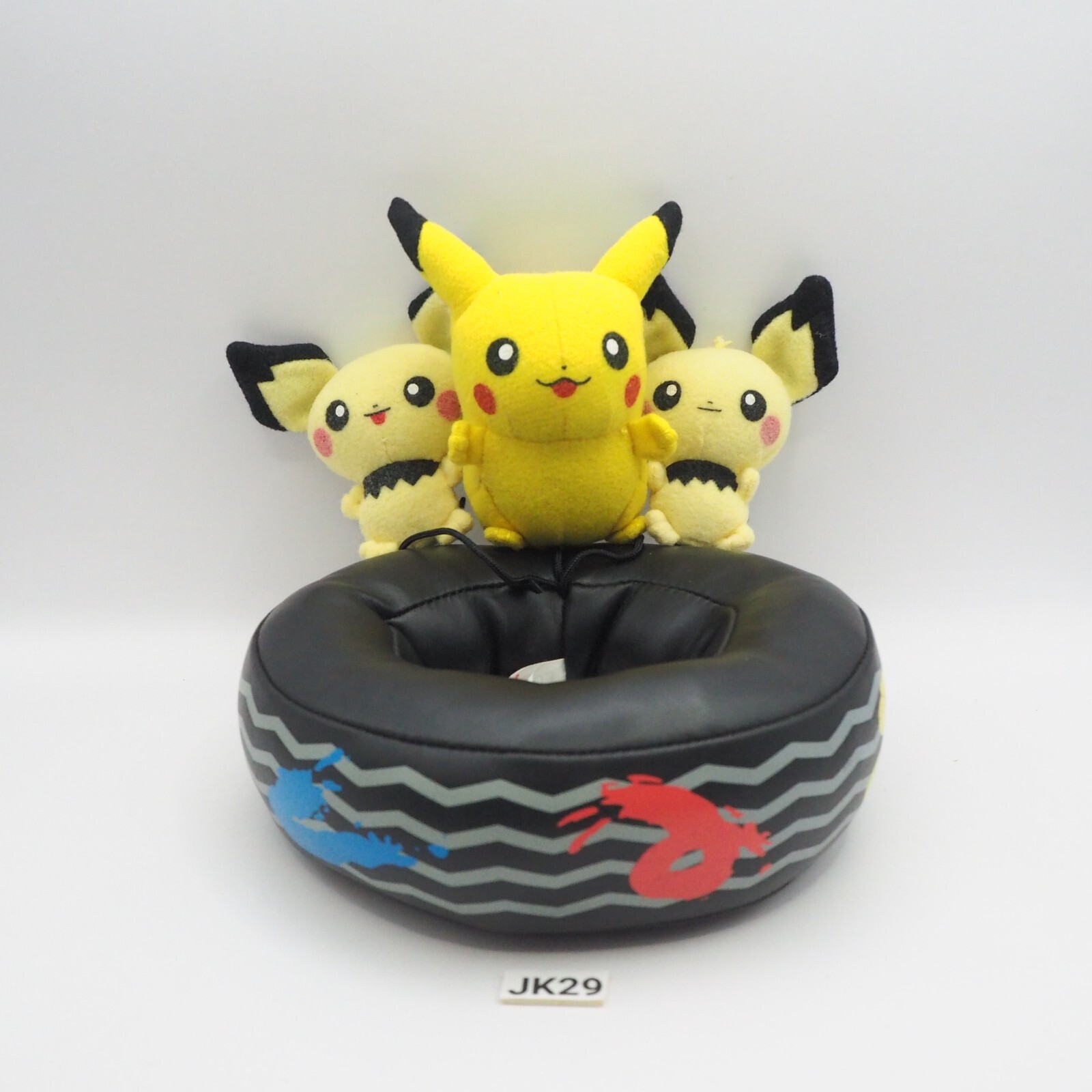 JK29 Pikachu Pichu Bros Tufty Pokemon Tube Tire Ring Tomy Japan Plush Toy Doll