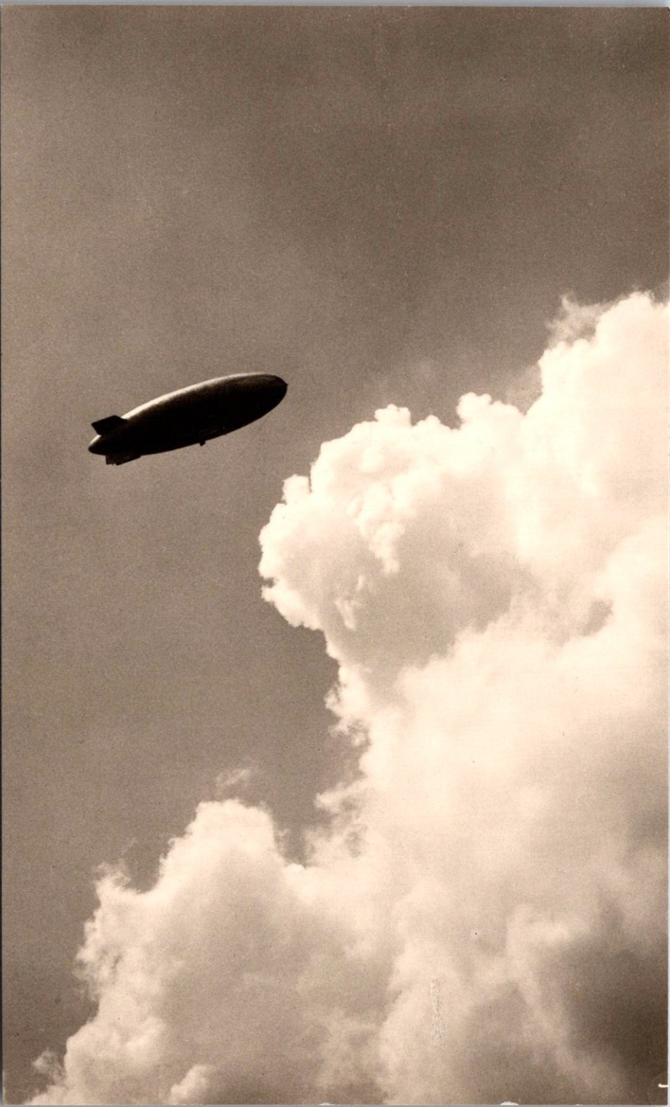 Zeppelin Or LZ129 Hindenburg Flying Above Clouds RPPC Real Photo Postcard 4P23-1