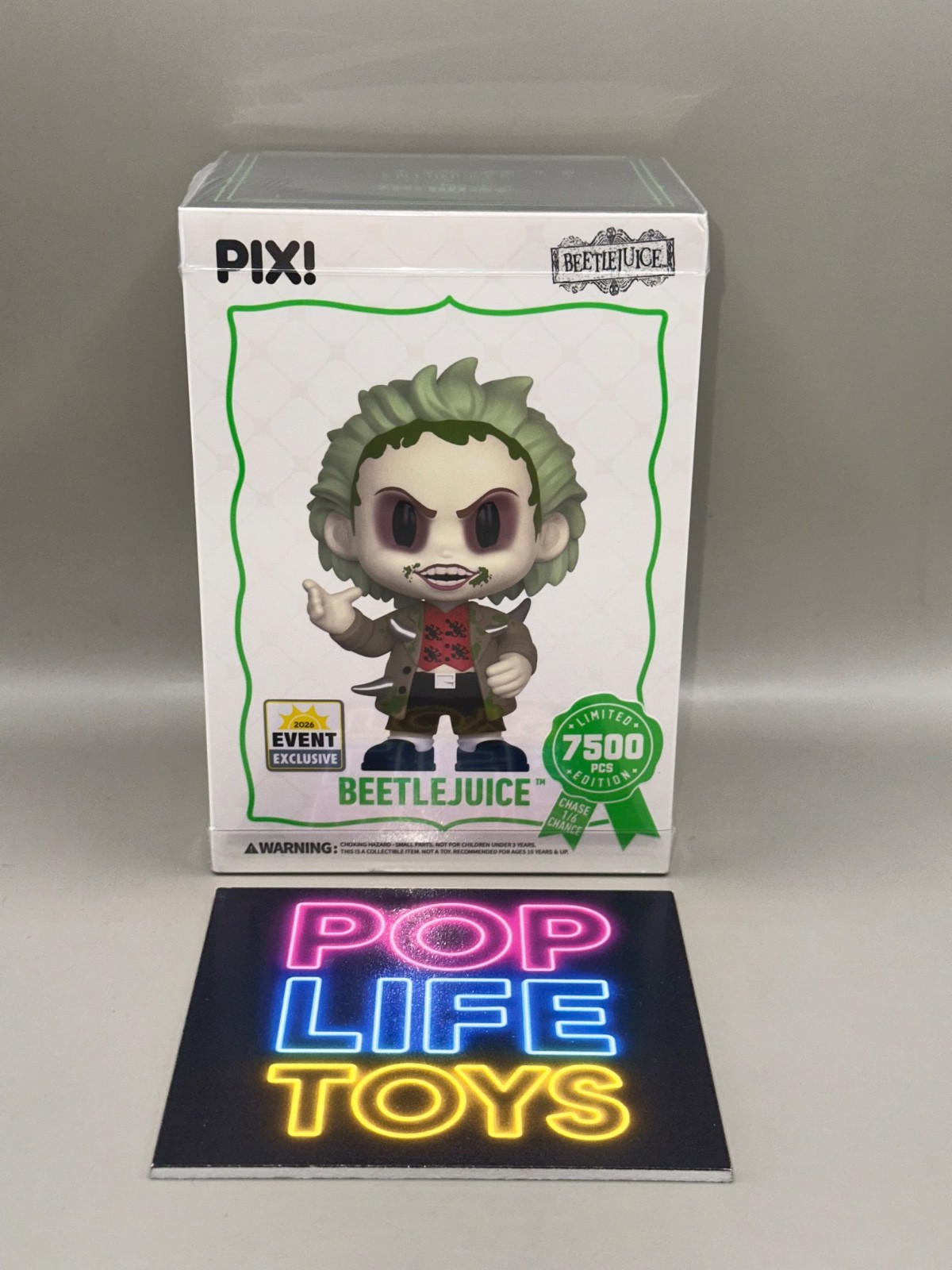 New 2026 SDCC Exclusive ThrillJoy Pix Beetlejuice (Spike) Vinyl Figure LE 7500