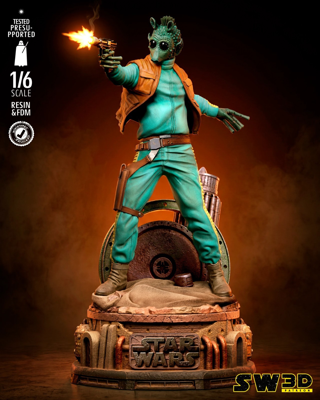 1:6 Greedo Star Wars Fan Art UNPAINTED High Quality Garage Kit