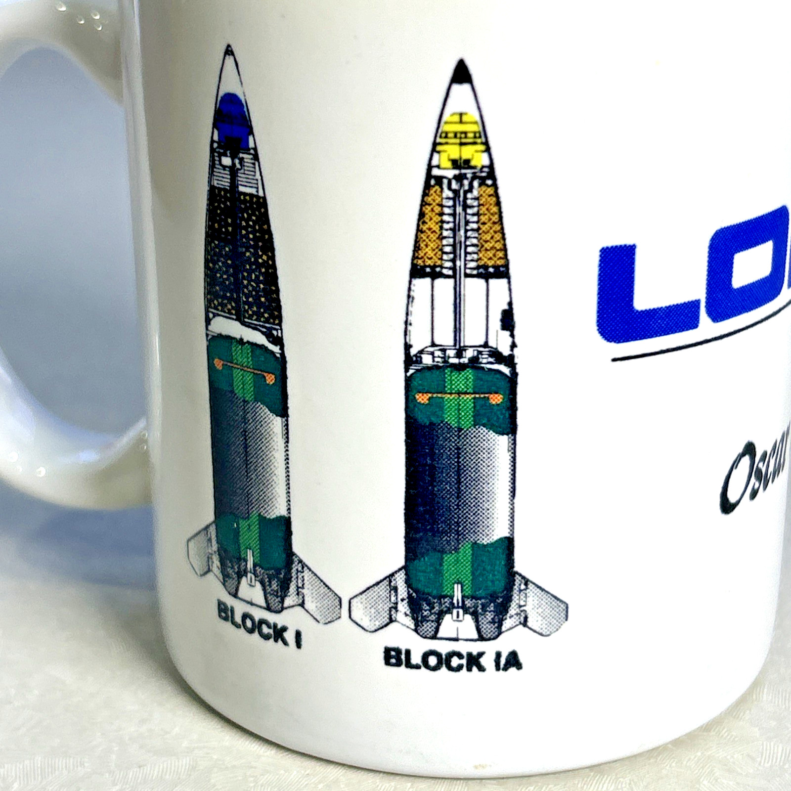 Vintage Loral Vought ATACMS Missile Defense Contractor Mug Rocket Cutaway 90s