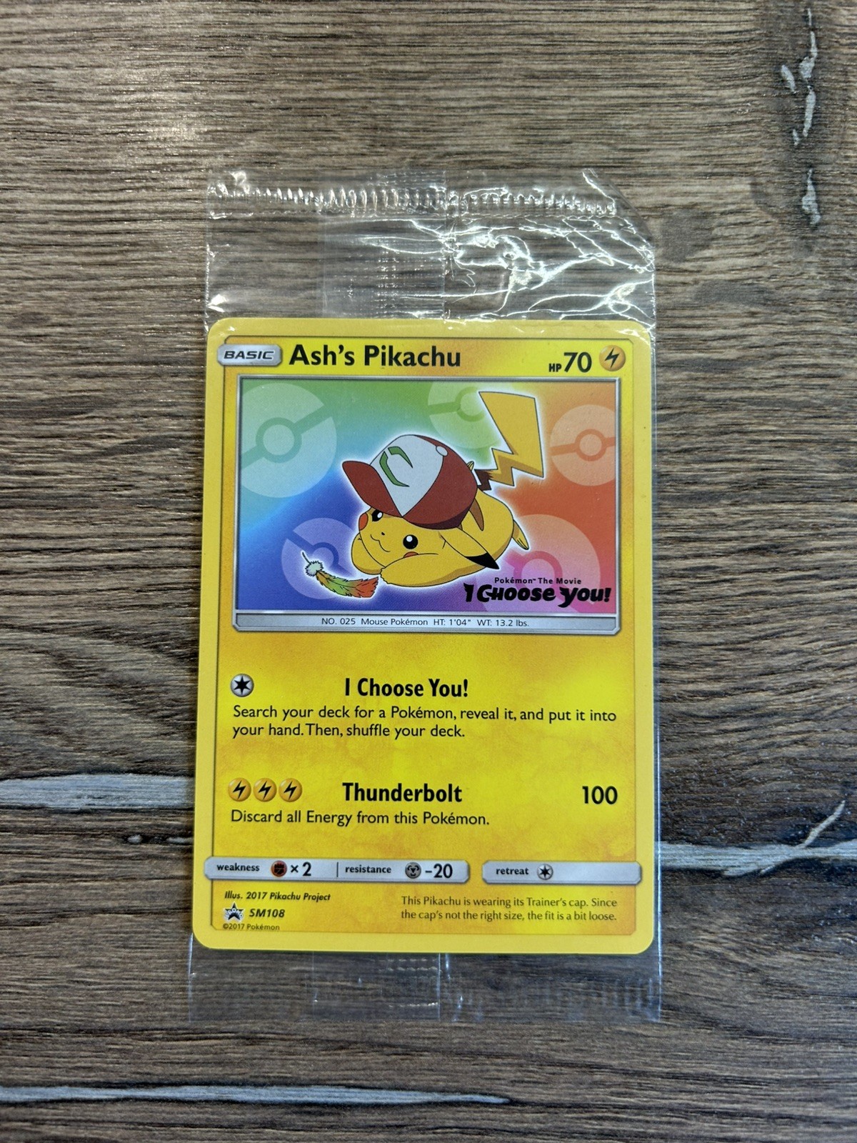Ash\'s Pikachu TCG SM108 2017 Promo Card Pokémon \'I Choose You\' Sealed