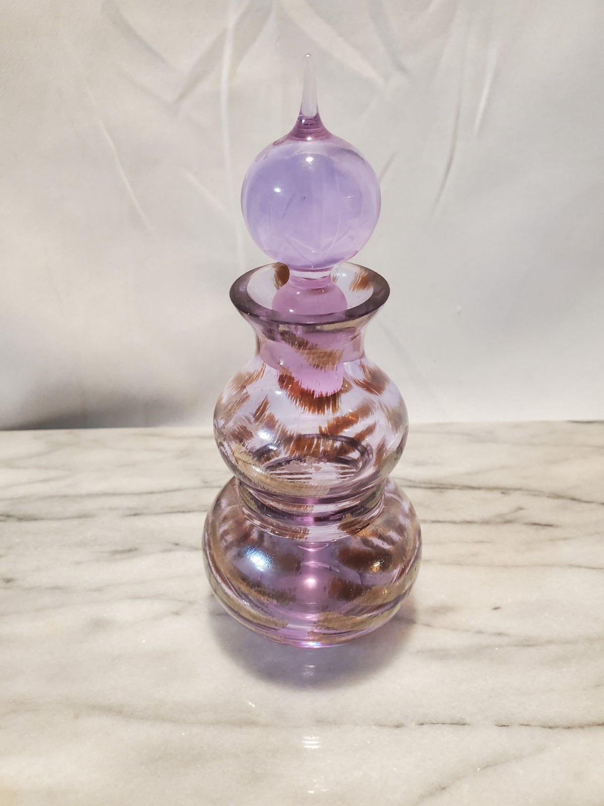 Rare Vintage 1980s Caithness Scotland Neodymium Art Glass Perfume Bottle –...