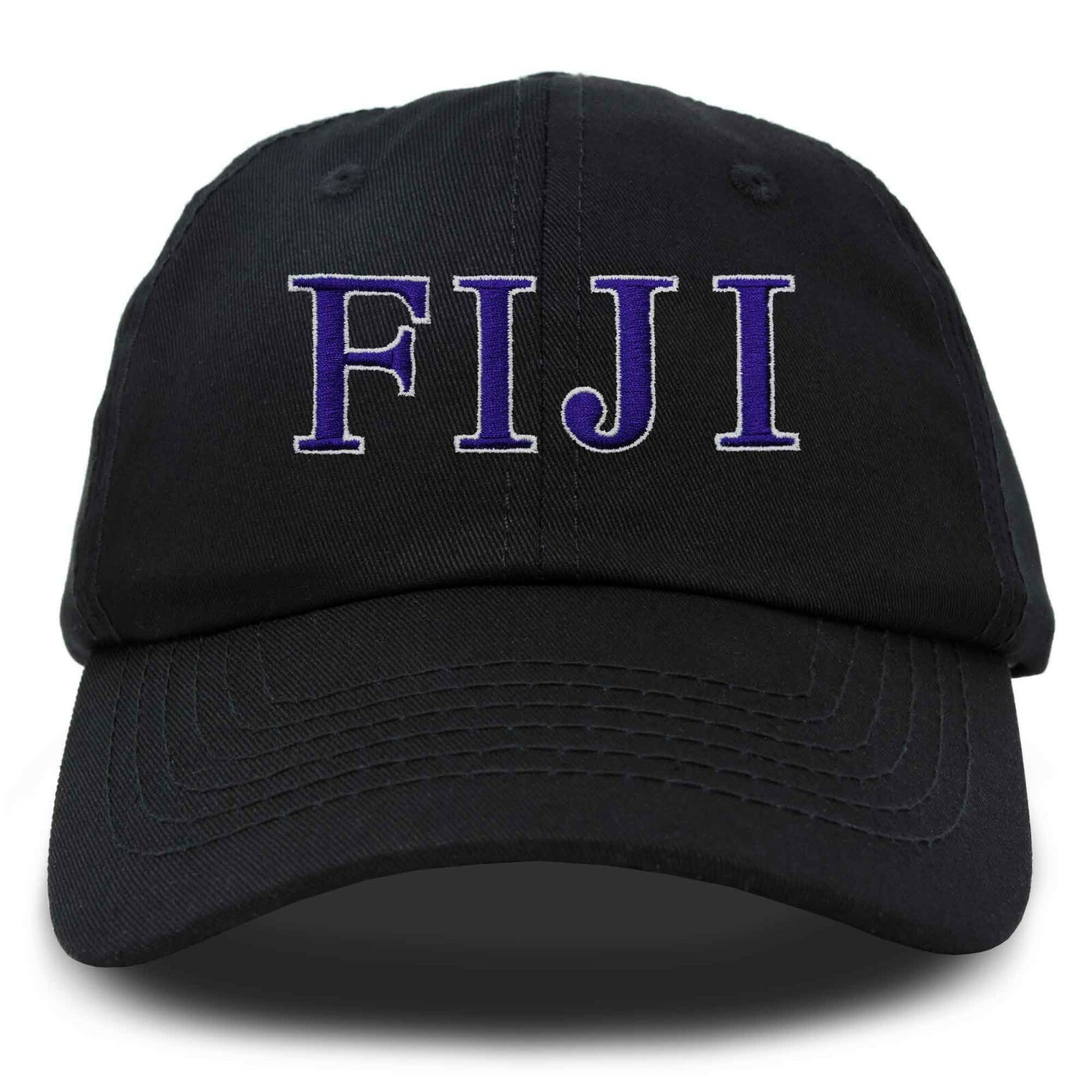 Phi Gamma Delta Greek Letters Ball Cap Embroidered Fraternity Hat in Black