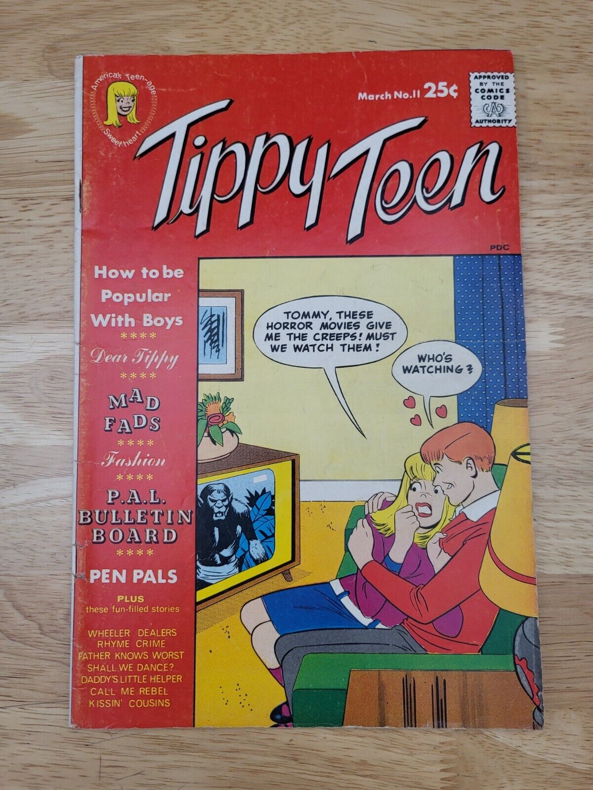 Tippy Teen #11 Tower Comics 1967 VG Monster Cover - Rare
