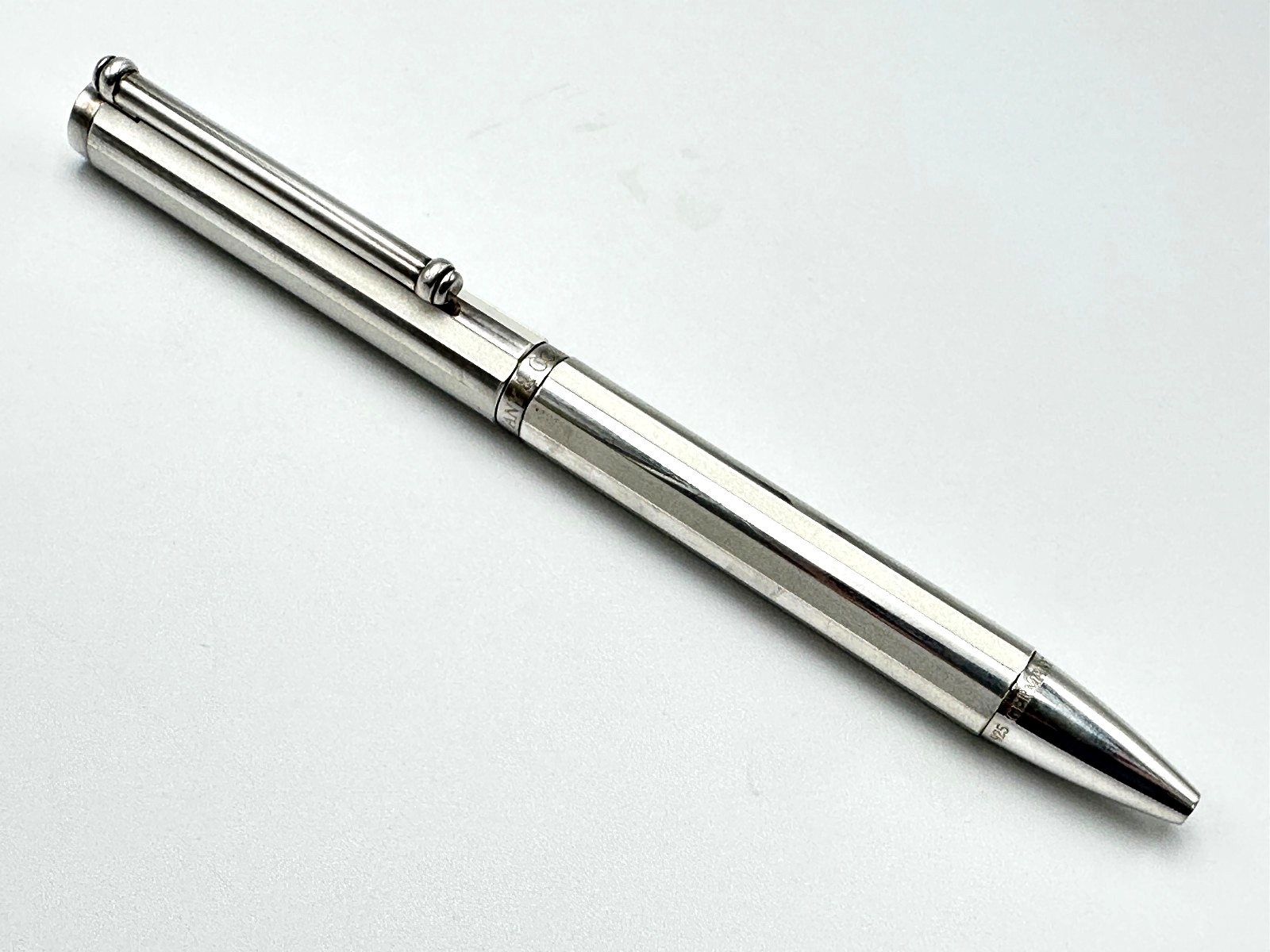 VINTAGE c1990 ATLAS TIFFANY & CO .925 STERLING SILVER BALLPOINT PEN GERMANY