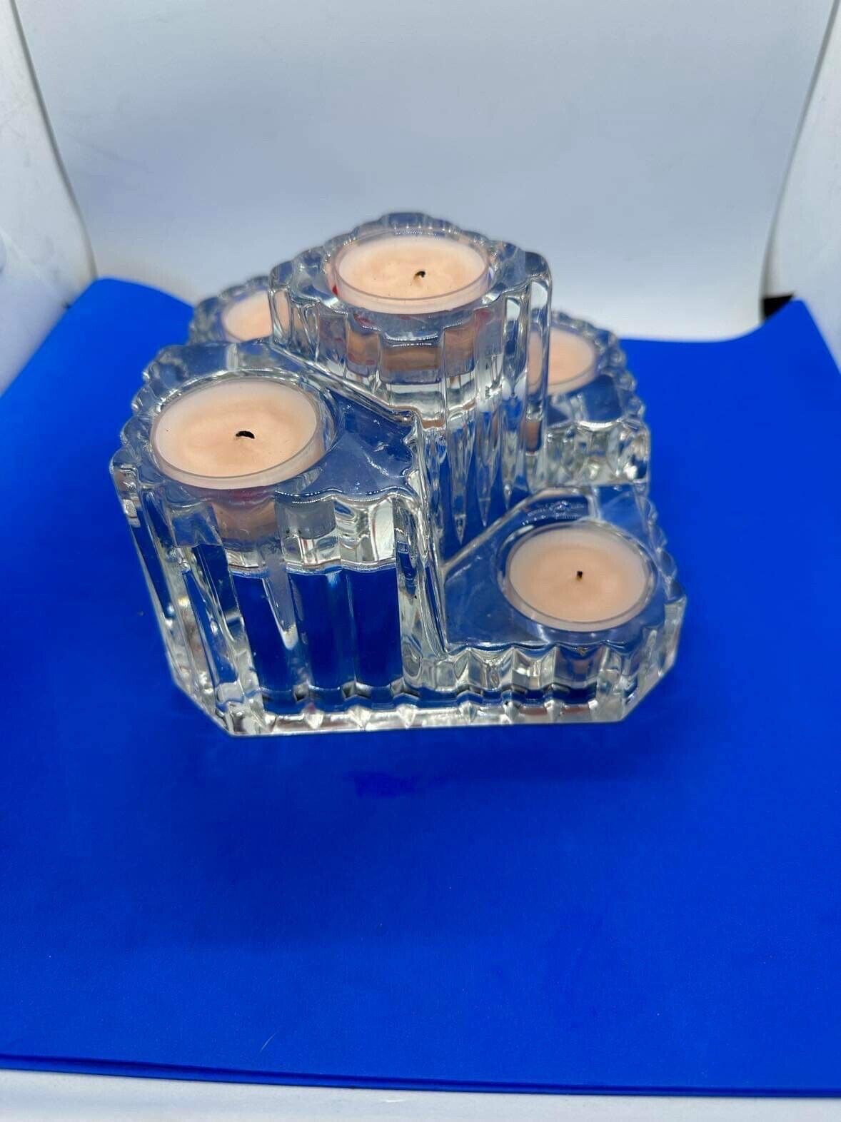 PARTYLITE Faceted CRYSTAL CASTLE 5 Tier Tealight Candle Holder, Made In GERMANY