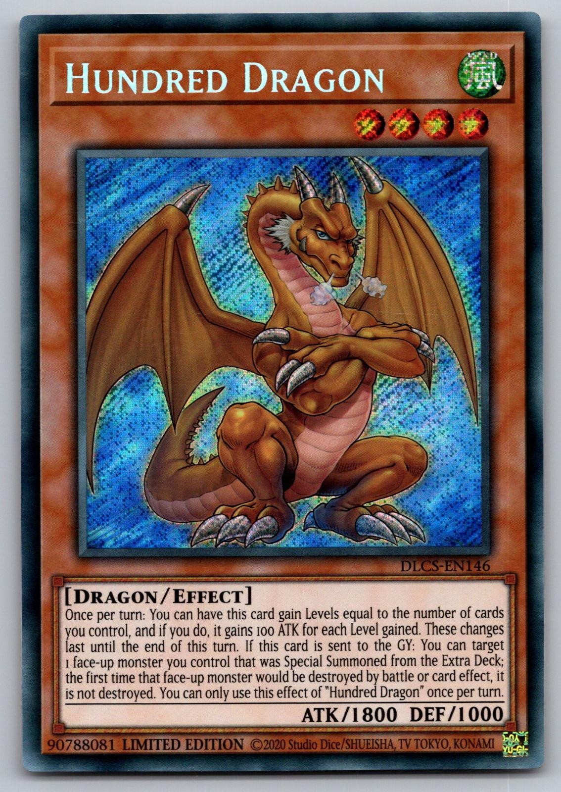 Hundred Dragon DLCS-EN146 Dragons of Legend Yu-Gi-Oh Card Limited Secret Rare NM