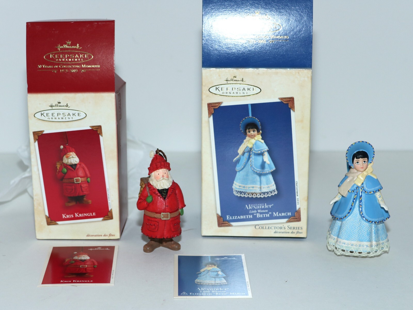 Hallmark Keepsake Ornaments, 2 each, Kris Kringle and Elizabeth March Hallmark Keepsake Ornaments, 2 each, Kris Kringle and Elizabeth March
