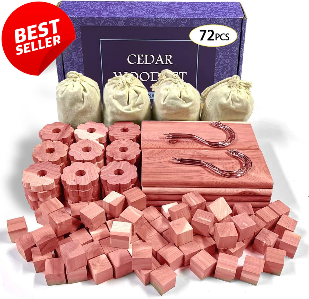 72Pc Cedar Blocks Closet Storage Aromatic Red Cedar Planks Accessories - US 72Pc Cedar Blocks Closet Storage Aromatic Red Cedar Planks Accessories - US