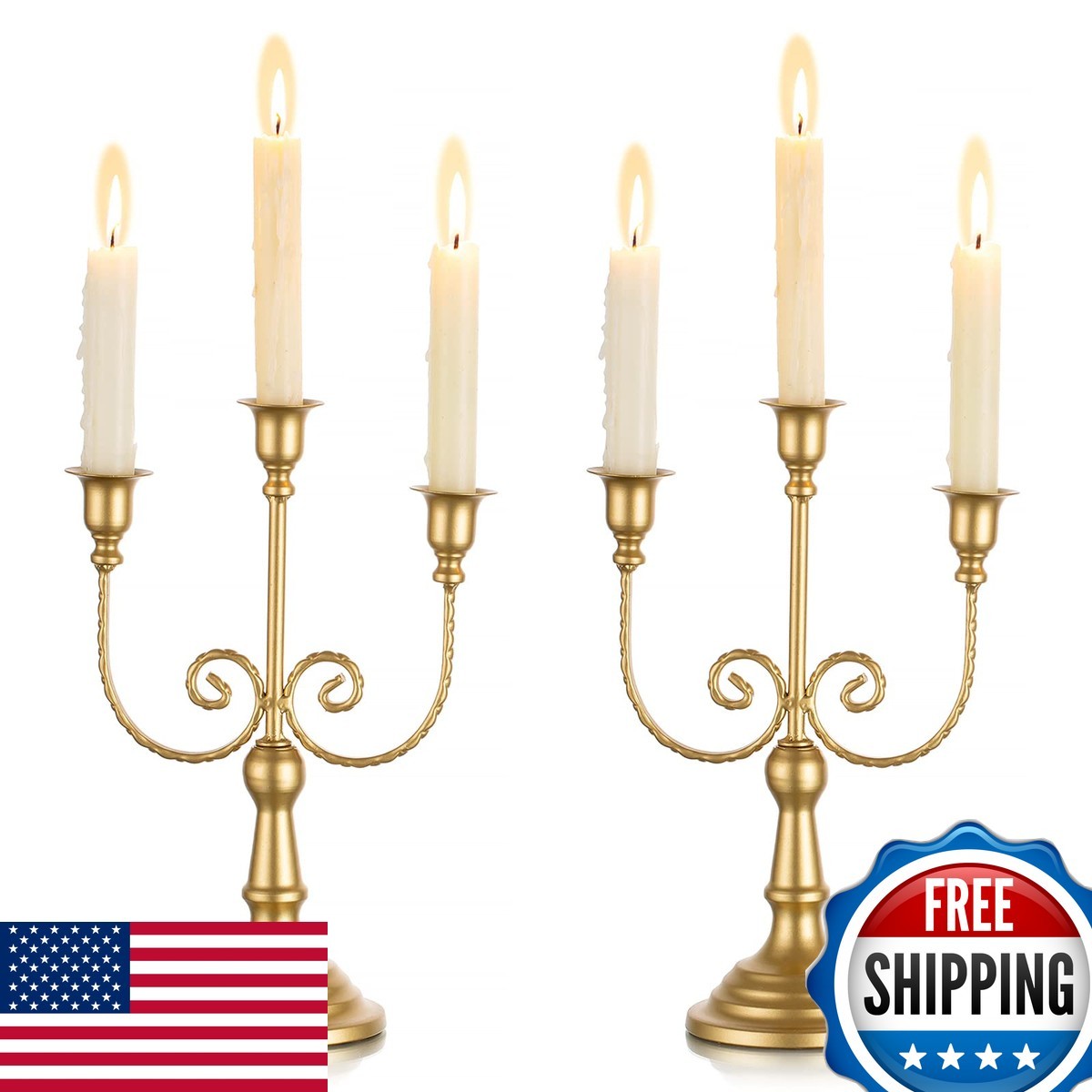 Sziqiqi Gold 3 Arms Candelabra Candle Holders Wedding Centerpieces Sziqiqi Gold 3 Arms Candelabra Candle Holders Wedding Centerpieces