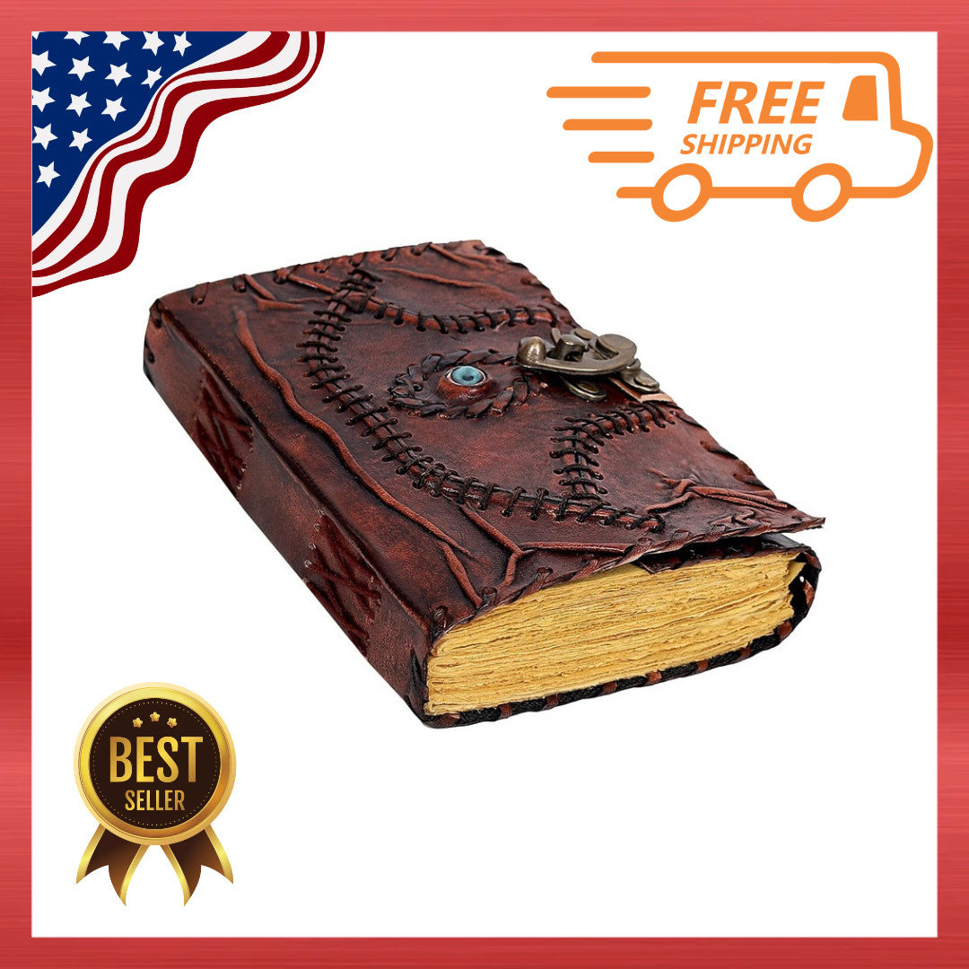 Hocus Pocus Book of Spells Spell Book Prop Halloween Decor Leather Journal