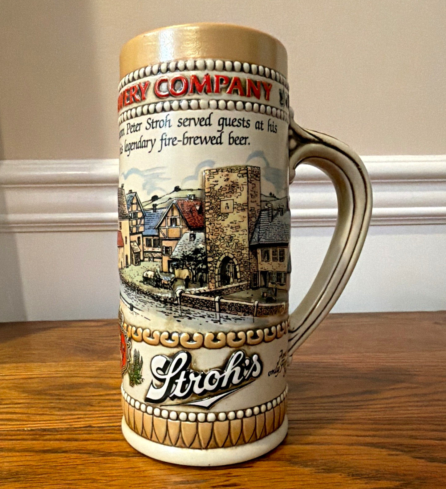 Stroh\'s Brewery Co. Breweriana Collectible Beer Stein Ceramarte Brazil