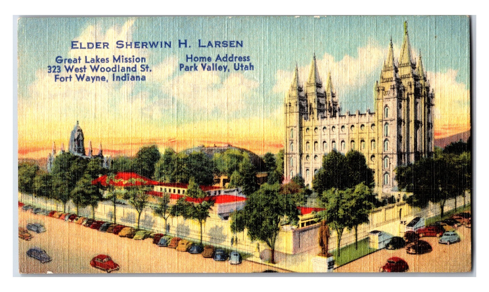 Original 1930s - Business Card - Elder Sherwin H. Larsen Great lakes Mission Original 1930s - Business Card - Elder Sherwin H. Larsen Great lakes Mission