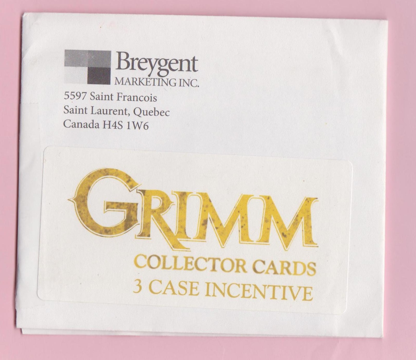 GRIMM SEASON 1 COLLECTOR CARDS 3 CASE INCENTIVE SKETCH CARD SEALED IN ENVELOPE