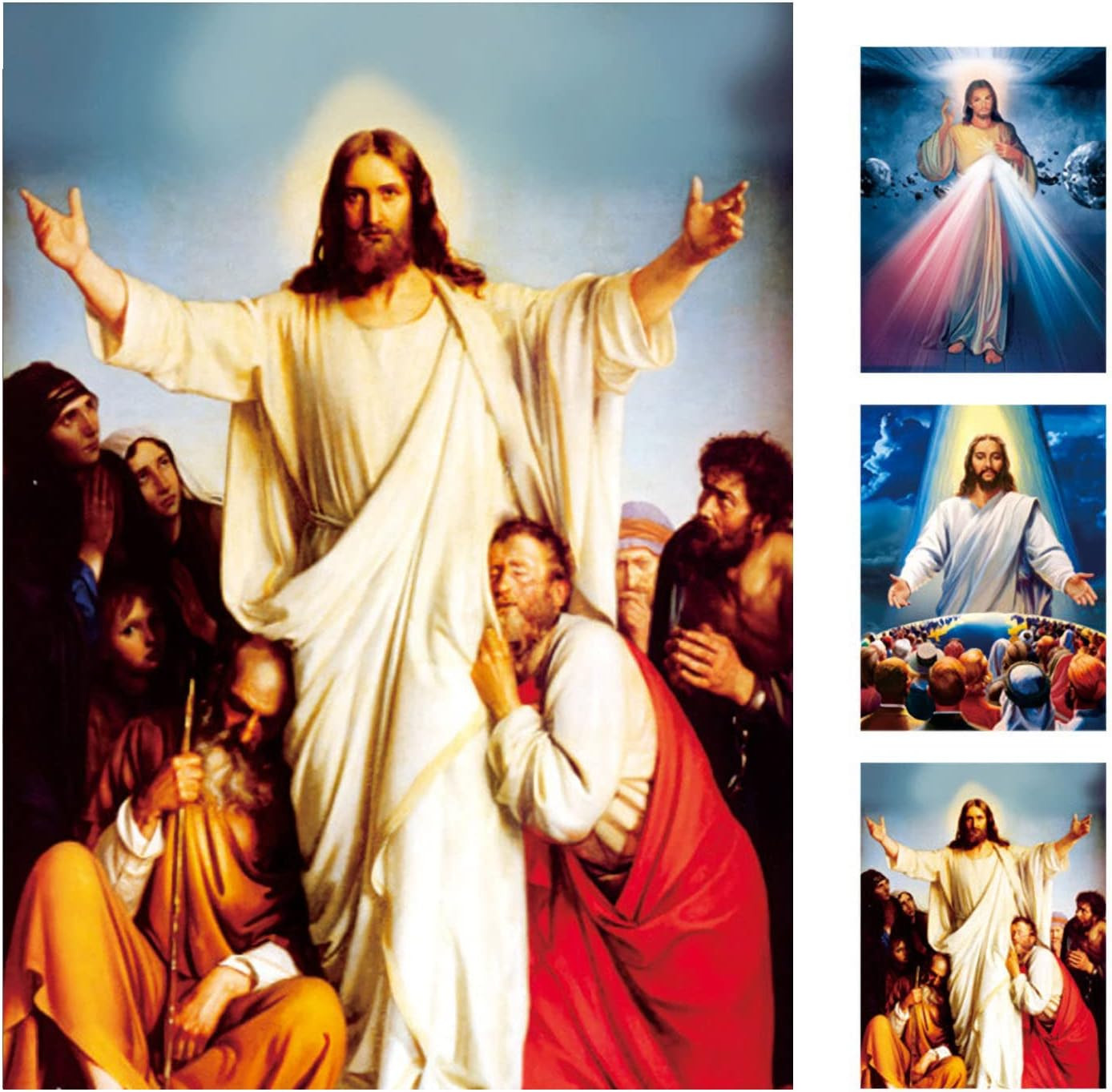 Divine Mercy Jesus Christ 3D Holographic Poster, Religious Christian Holy Wall A