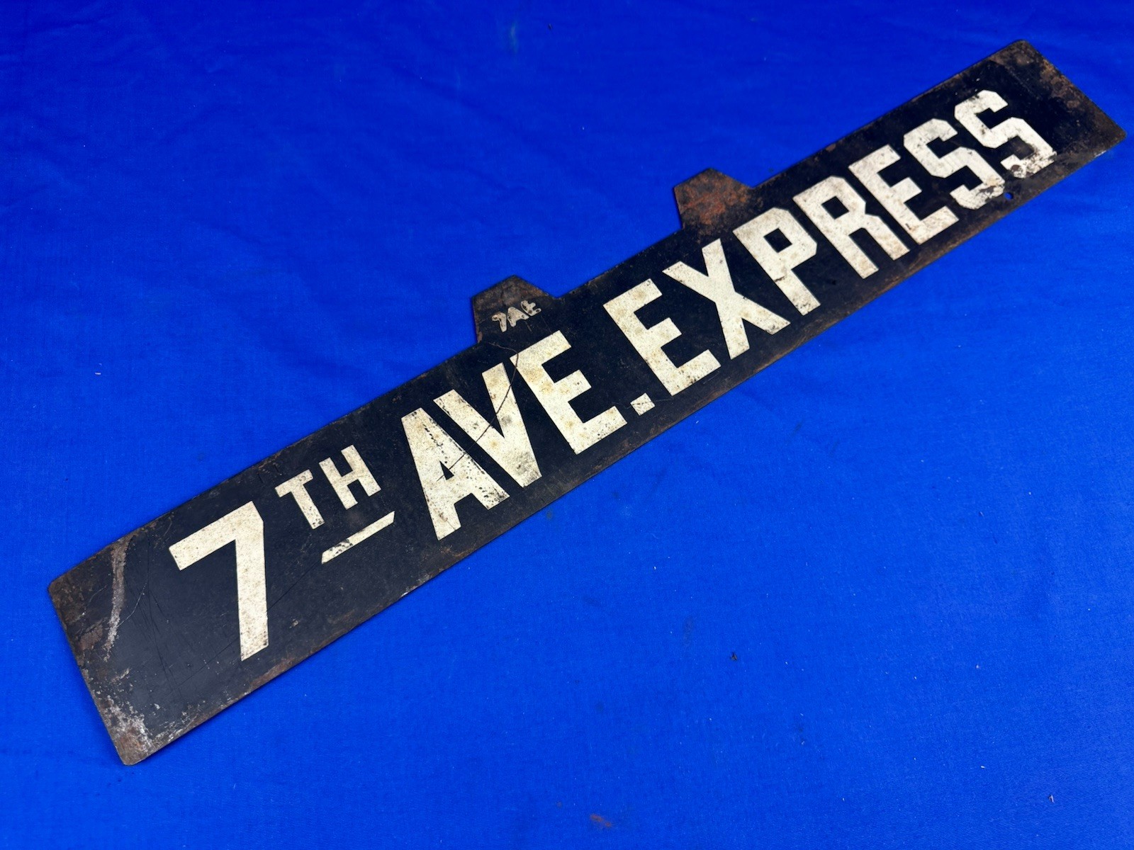 C.1925 NYC Subway Side Window Destination Plate 7th AVE EXPRESS Double Sided 25\ C.1925 NYC Subway Side Window Destination Plate 7th AVE EXPRESS Double Sided 25\