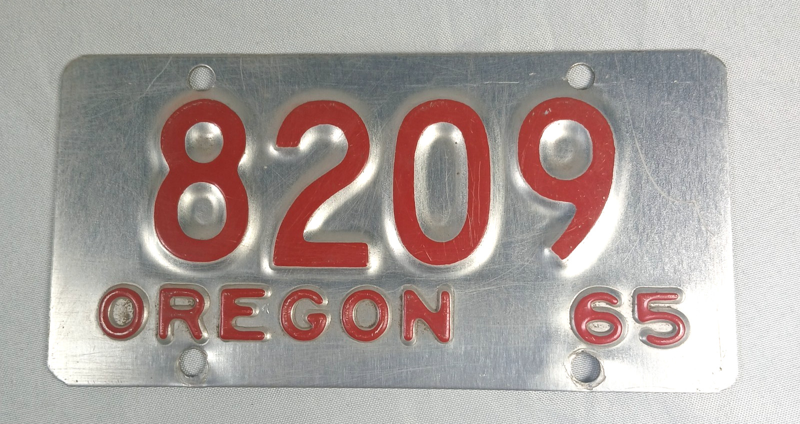 Vtg. 1965 Oregon Motorcycle License Plate