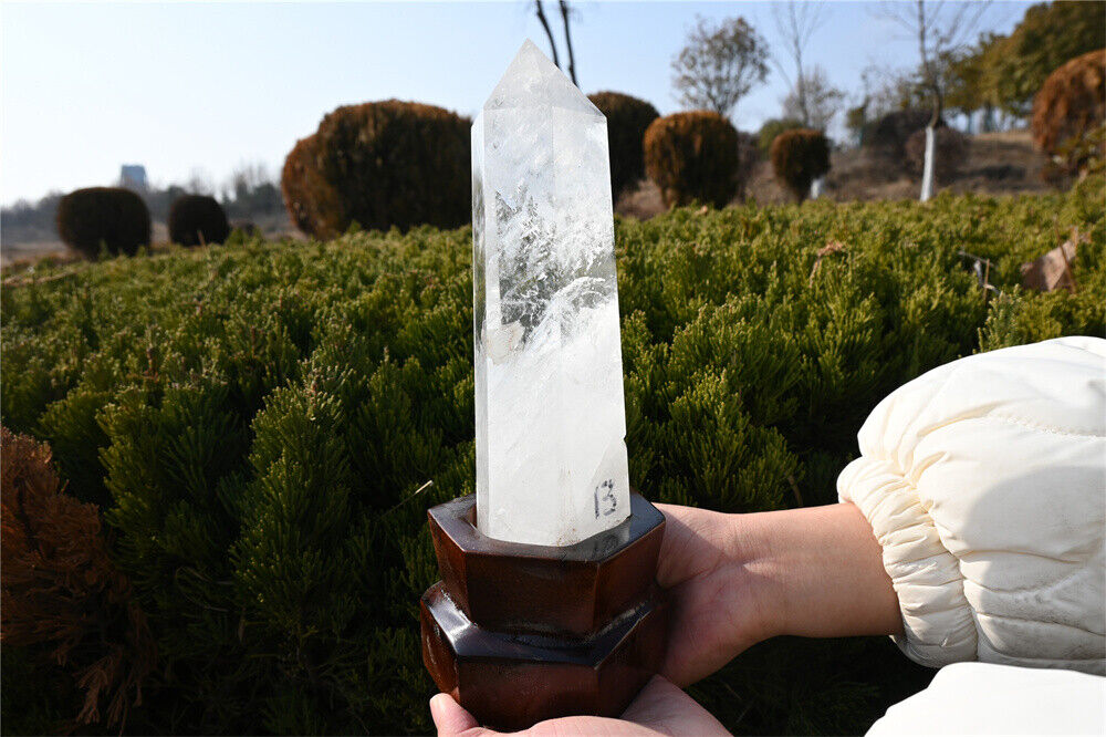 2.99LB Natural Clear Quartz Energy Obelisk Crystal Point Tower Reiki Healing