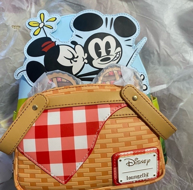 Mickey And Friends Loungefly Picnic Basket Mini Backpack with Coin Bag Mickey And Friends Loungefly Picnic Basket Mini Backpack with Coin Bag