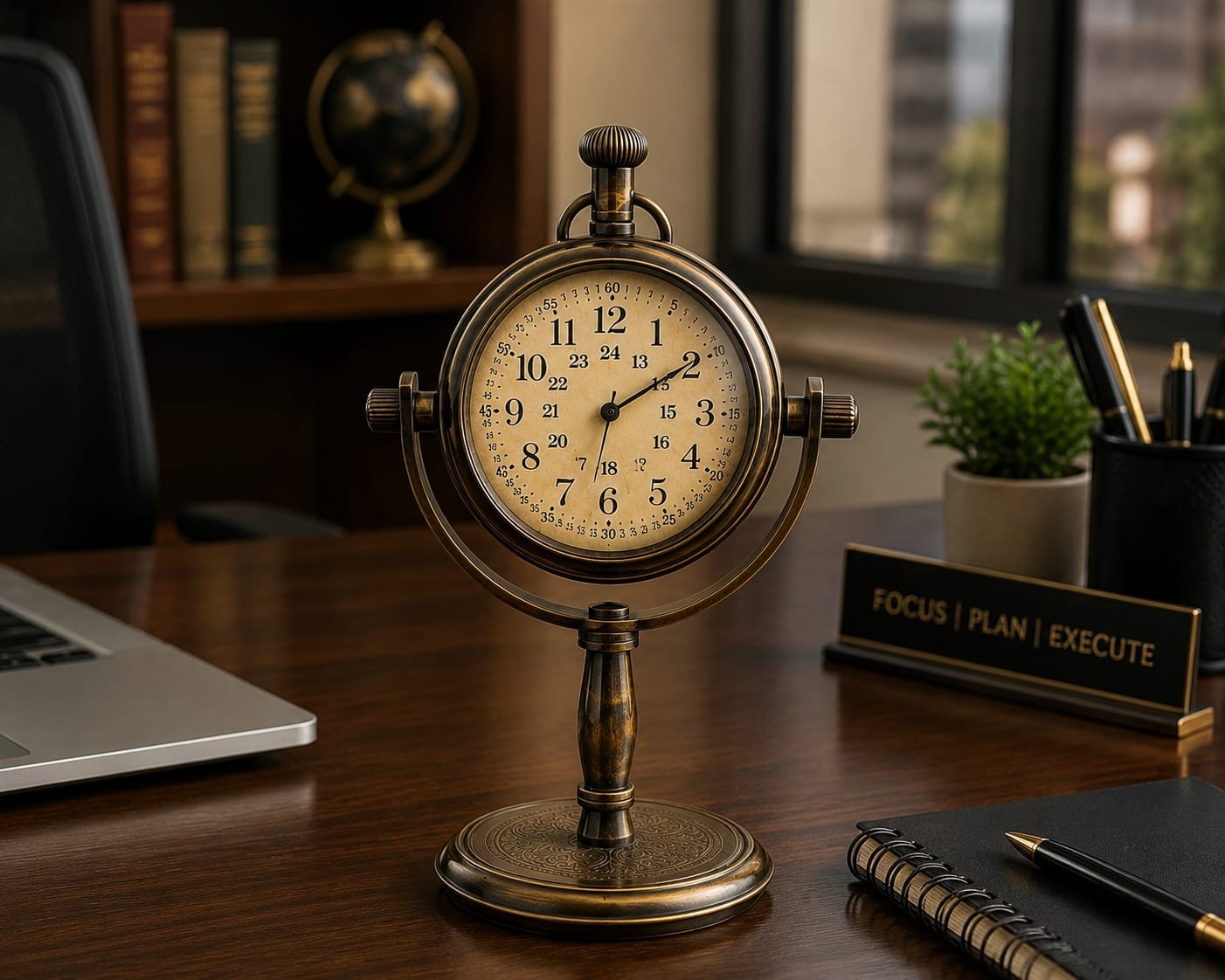 Vintage Brass Nautical Table Clock Desk Clock  Antique style Decorative Clock