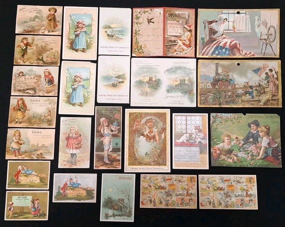 VTG Victorian Insurance Promotional Trading Card Ephemera Mixed Lot 24pcs *RARE 