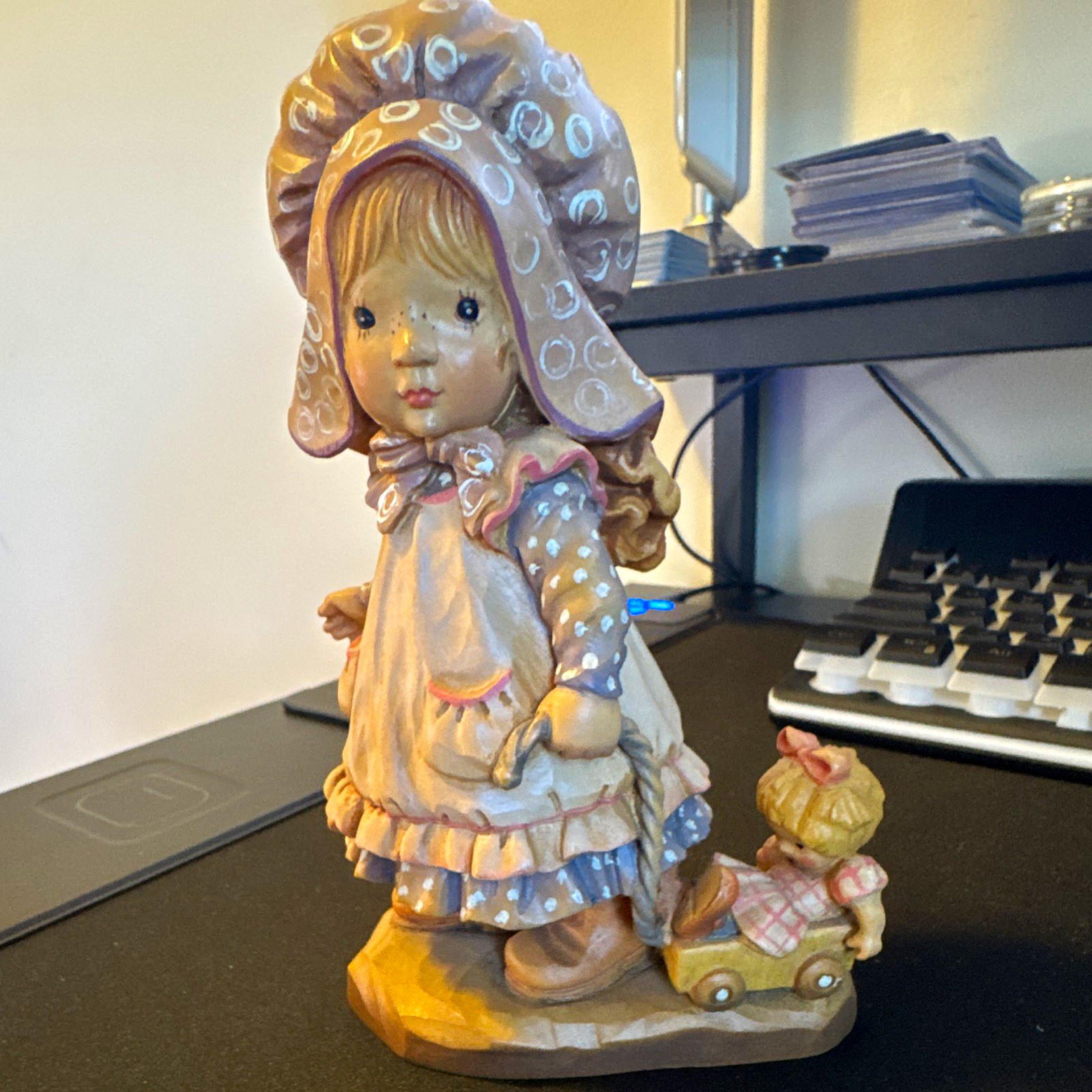 ANRI Sarah Kay “Playtime” Wood Carved Figurine 6.5” 1582/4000