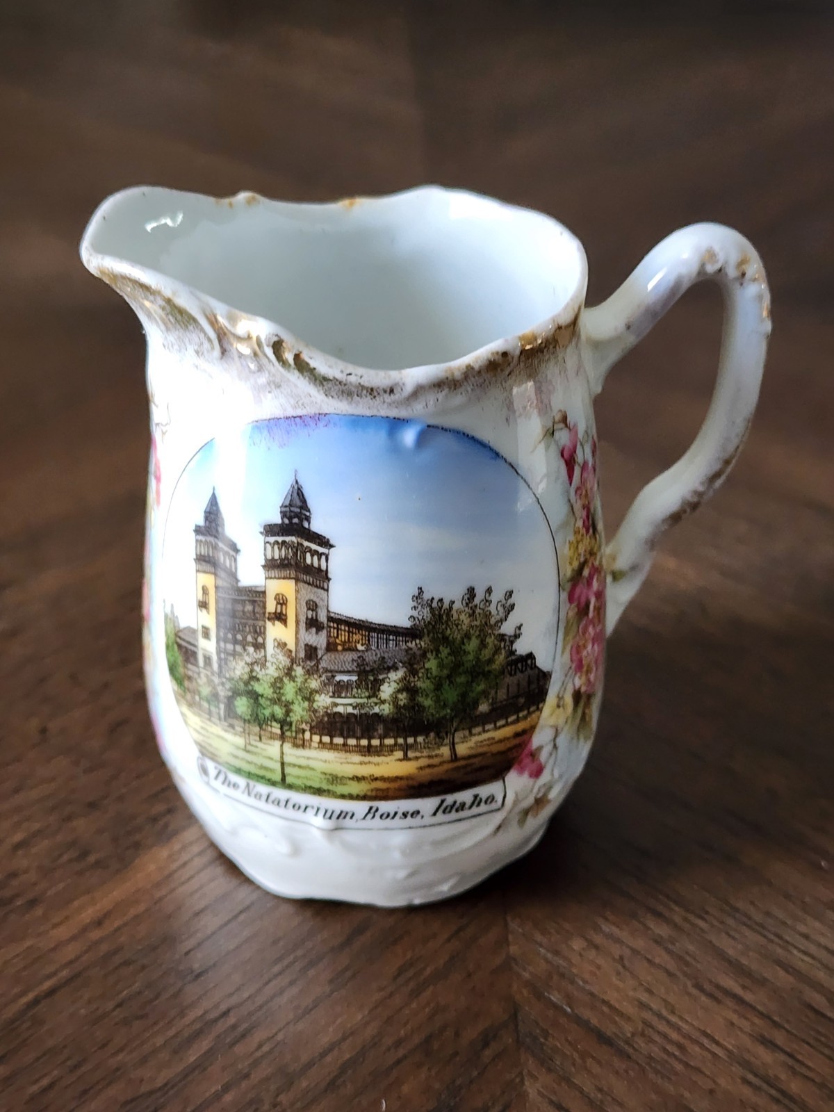 Antique Porcelain Creamer Souvenir of The Natatoriun Noise, IDAHO - Cash Bazaar