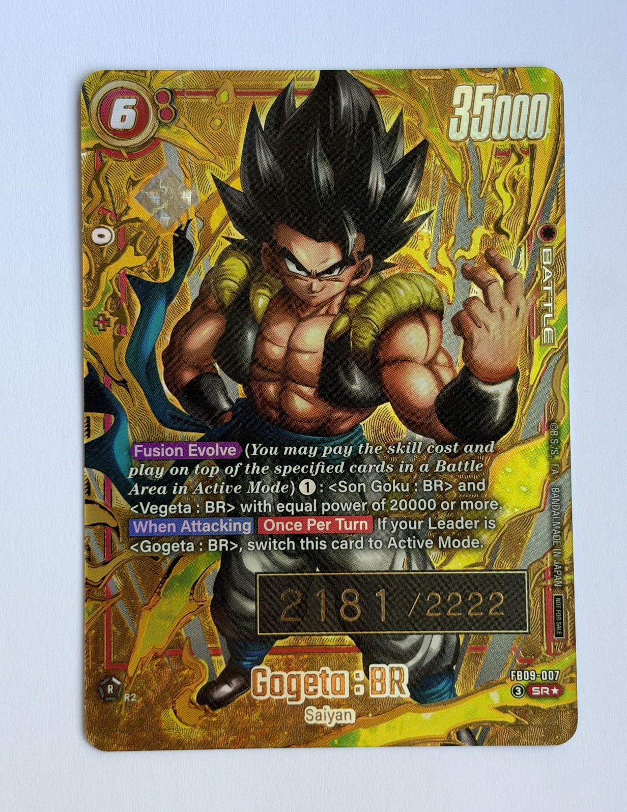 Dragon Ball Fusion World Gogeta FB09-007 BR Serial Numbered Limited /2222