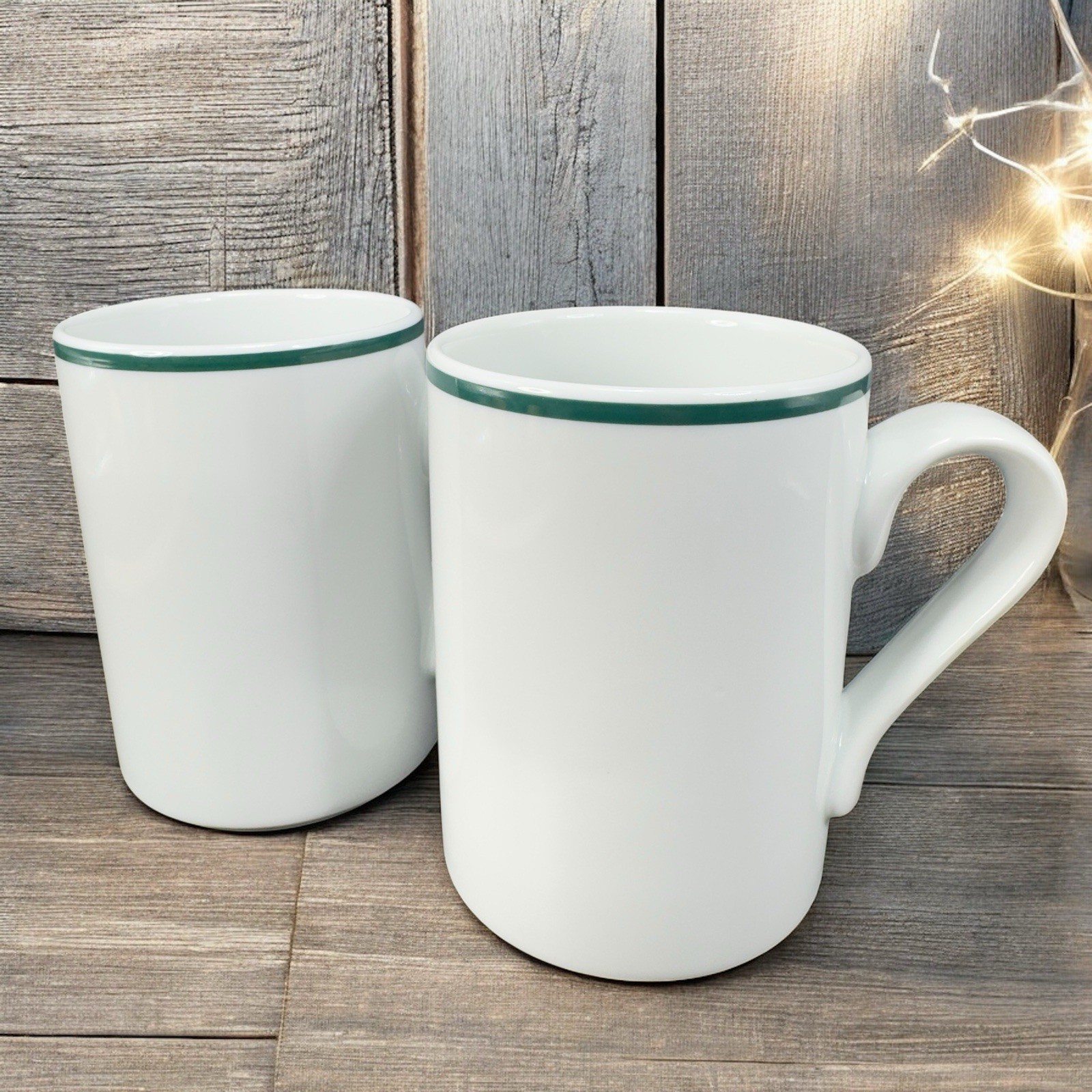 Dansk Bistro Christianshavn Coffee Mug Cup Green Band Mugs Cups Set 2 Portugal