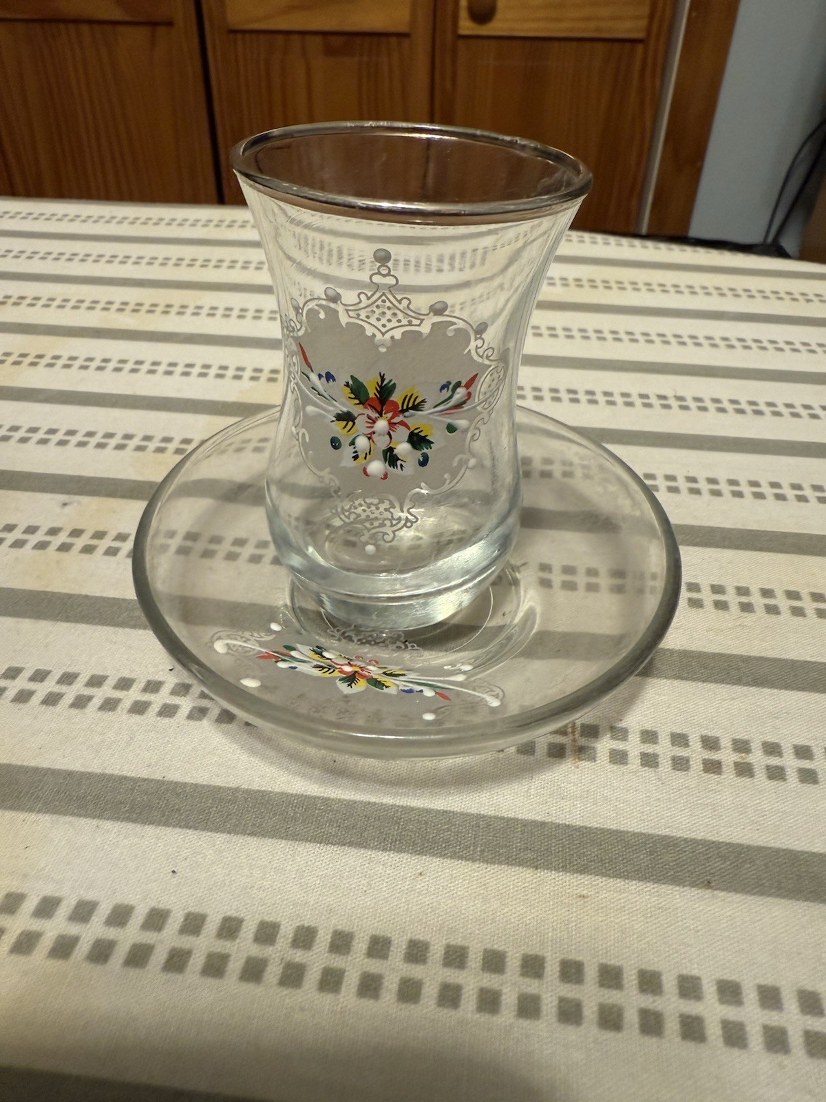 Turkish Silsal Majestic Istikanah Small Tea Cup and Saucer Turkish Silsal Majestic Istikanah Small Tea Cup and Saucer