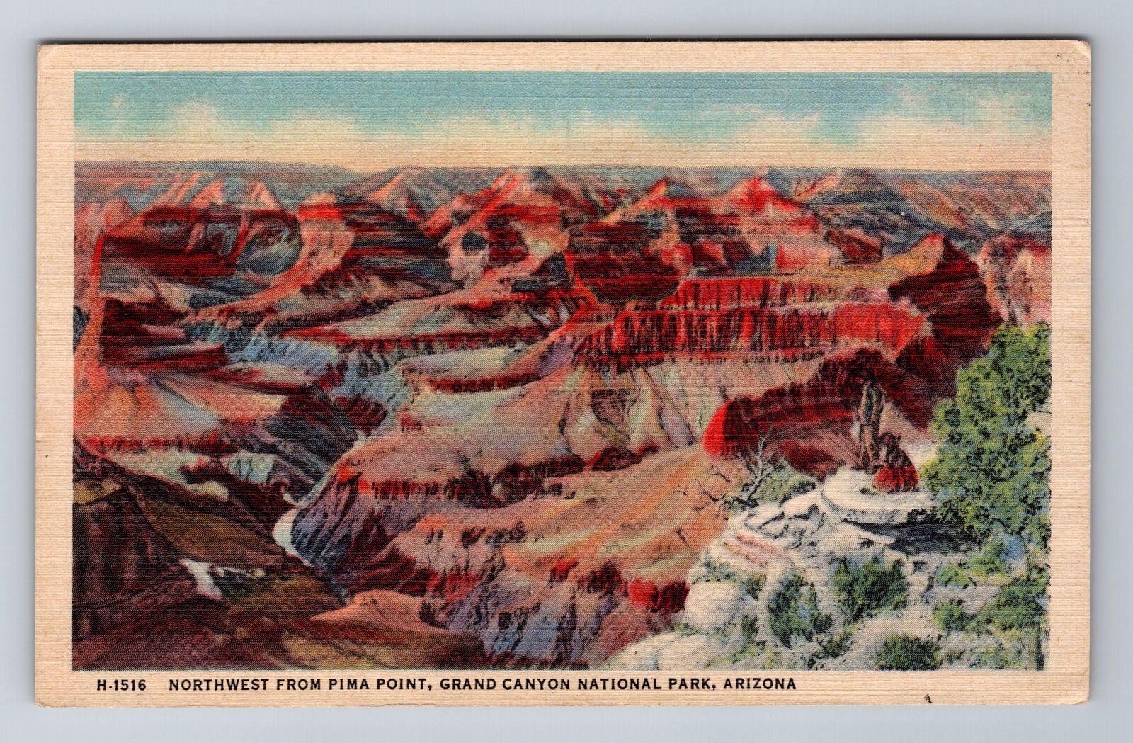 AZ-Arizona, Aerial Northwest From Pima Point, Antique, Vintage Souvenir Postcard