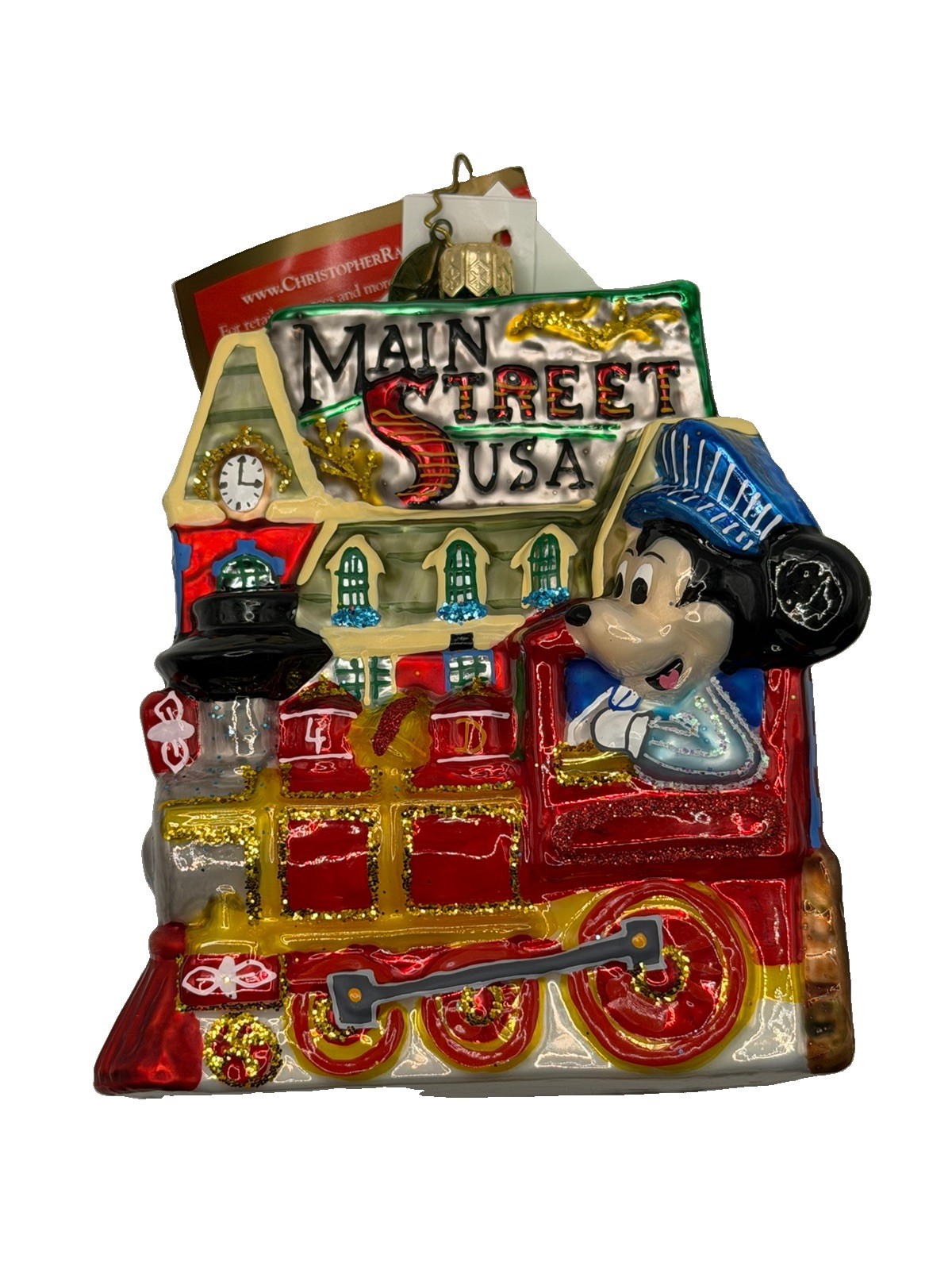 Christopher Radko Disneyland 50th Main Street USA Mickey Glass Ornament LE