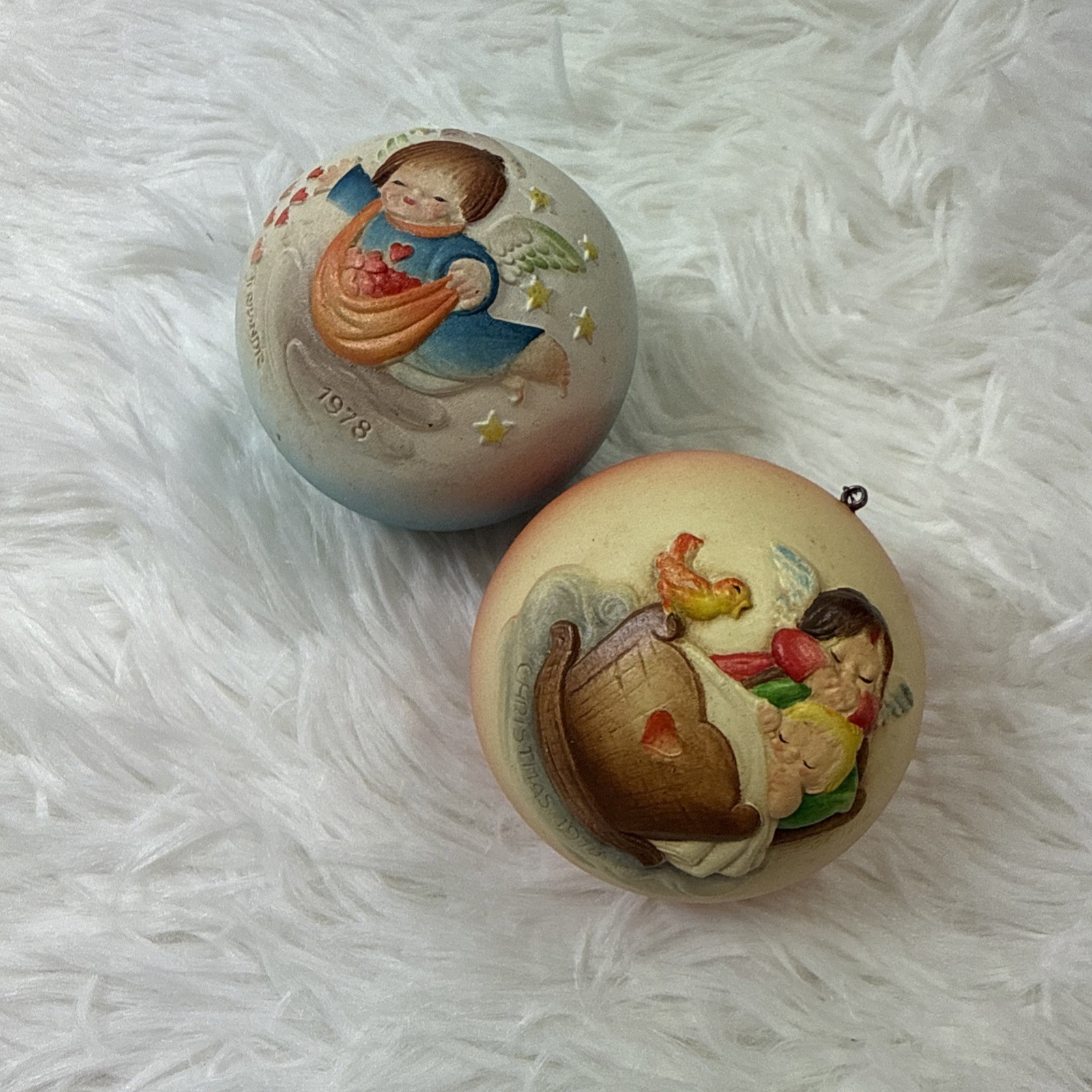 Vintage ANRI Ferrándiz Christmas Ornaments Lot of 2 Made in Italy 1976 & 1978