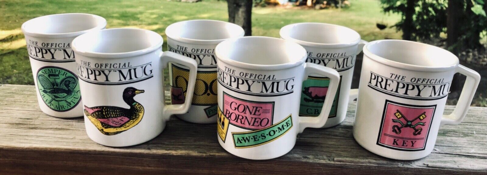 Set of 6 The Original Preppy Mug Mugs W/ Box