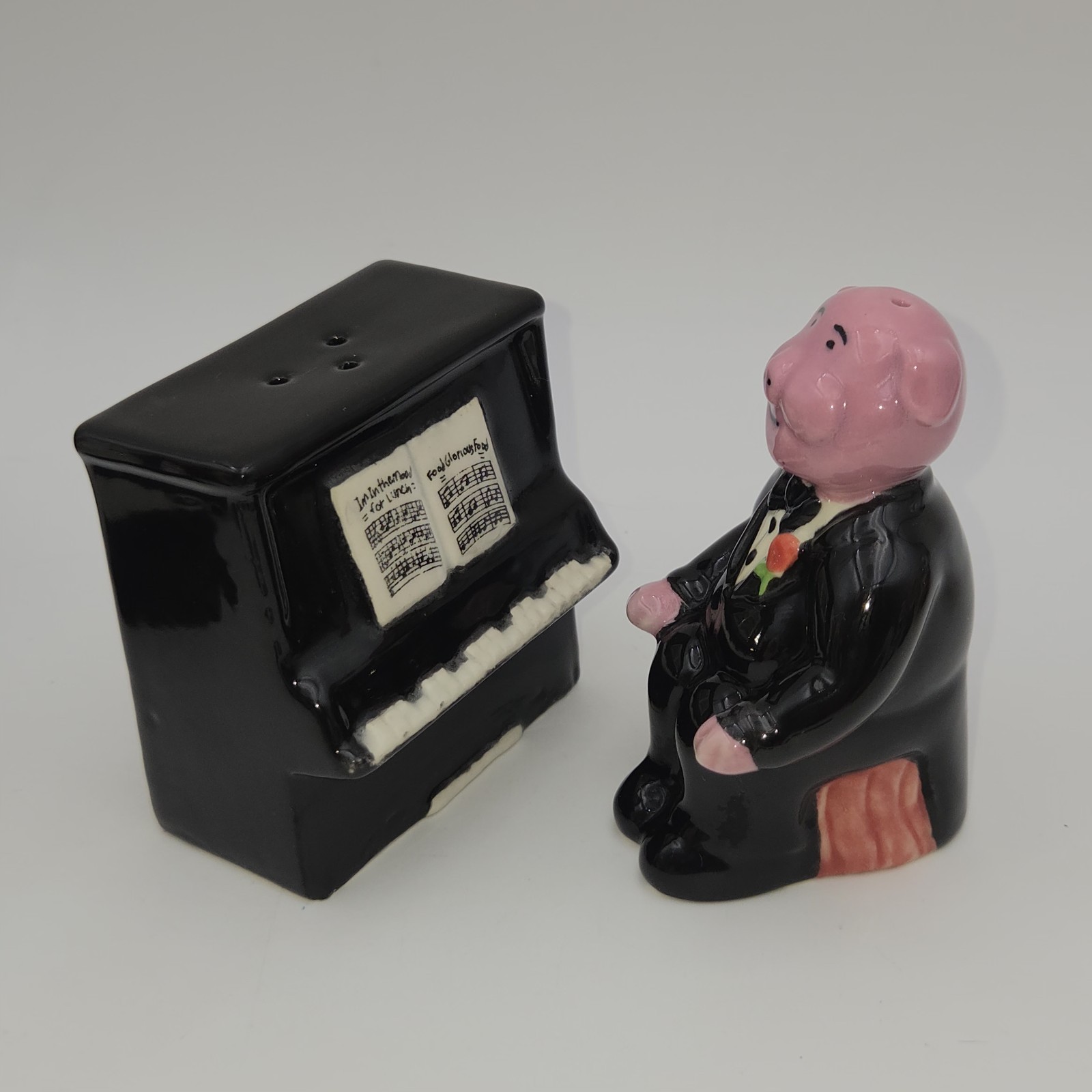 Vintage OCI Omnibus Play It Again Sammy Salt & Pepper Shaker Ceramic