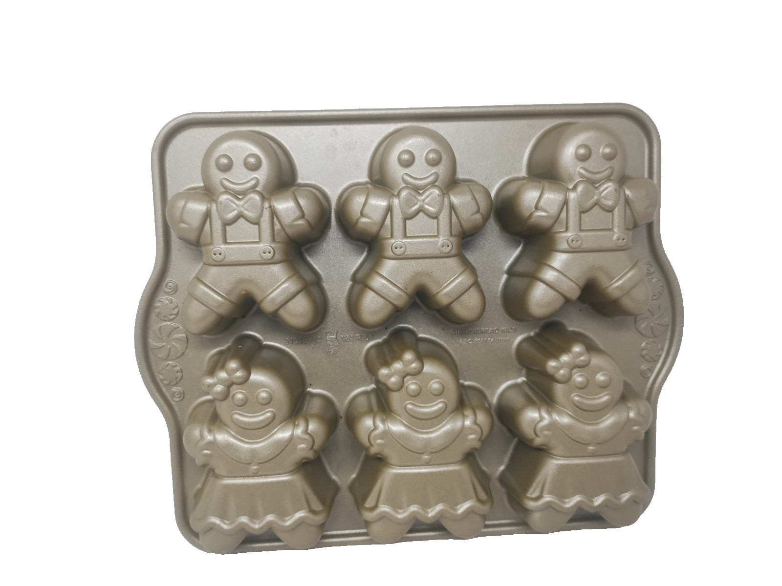 Nordic Ware Gingerbread Kids Cakelet Pan Boys And Girls Cake mold. Aluminum. VGC