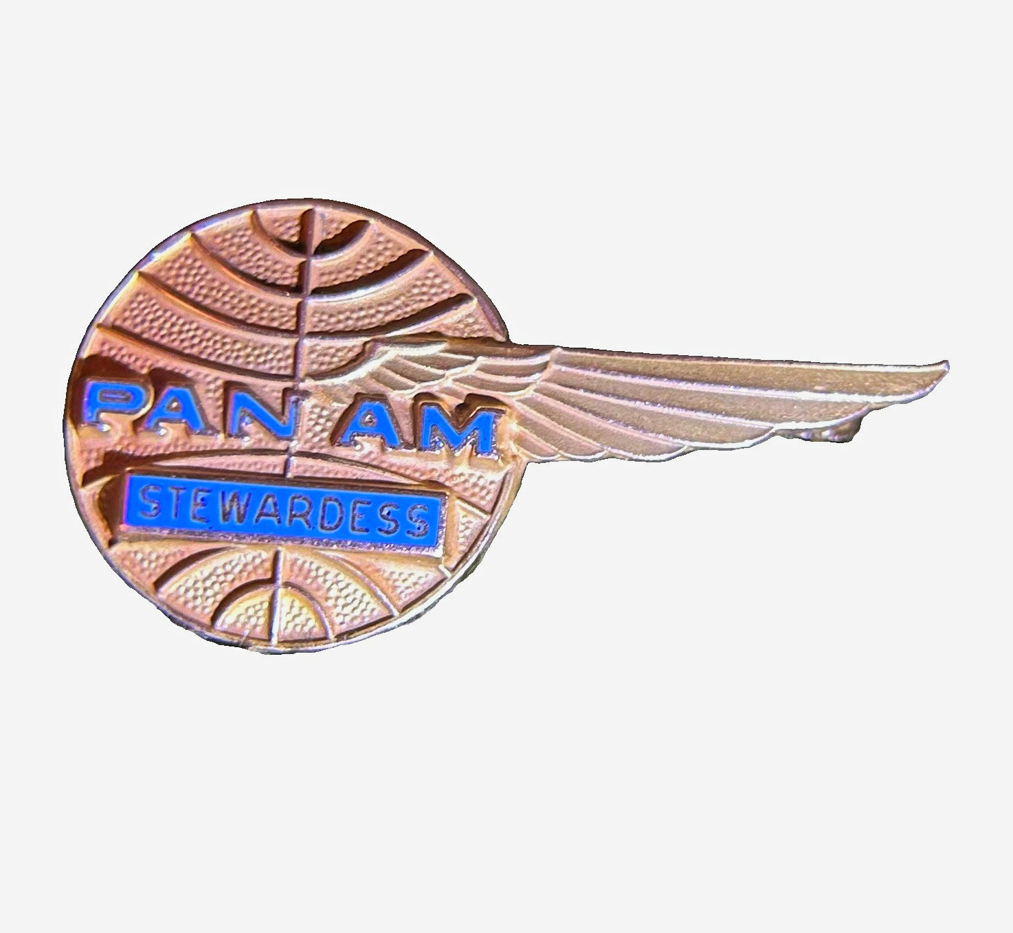 1960s Pan Am Airways Stewardess Wing Pin - LGB 10K NSF Balfour -Vintage