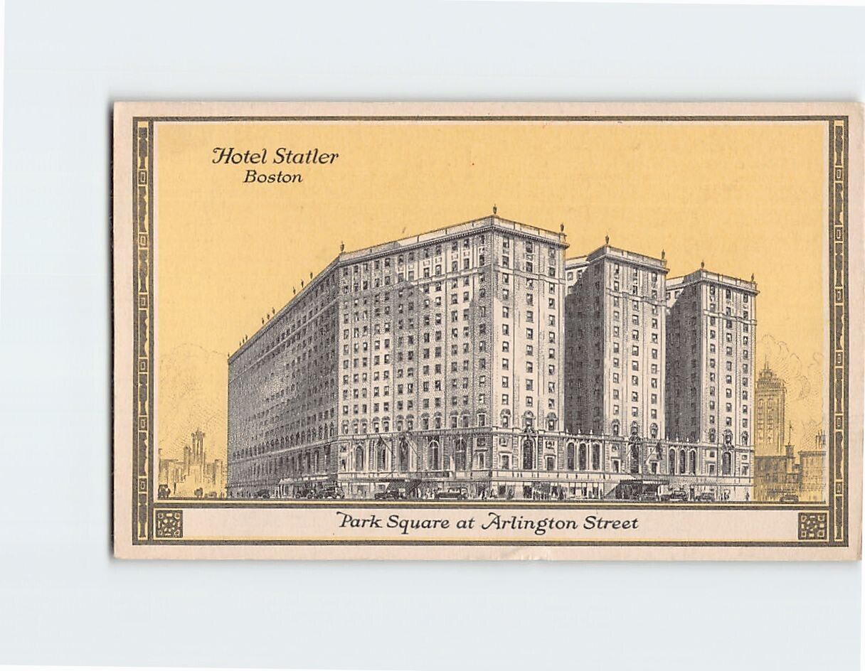 Postcard Hotel Statler Park Square at Arlington Street Boston Massachusetts USA