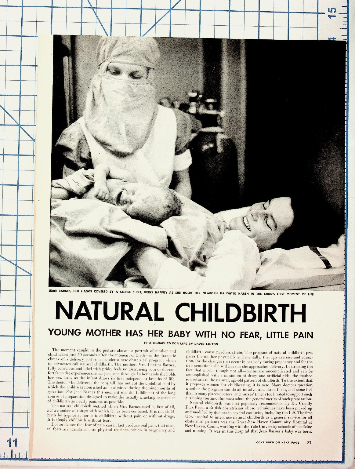 1950s LIFE Magazine Article Natural Childbirth New Haven CT Baby Karen Barnes