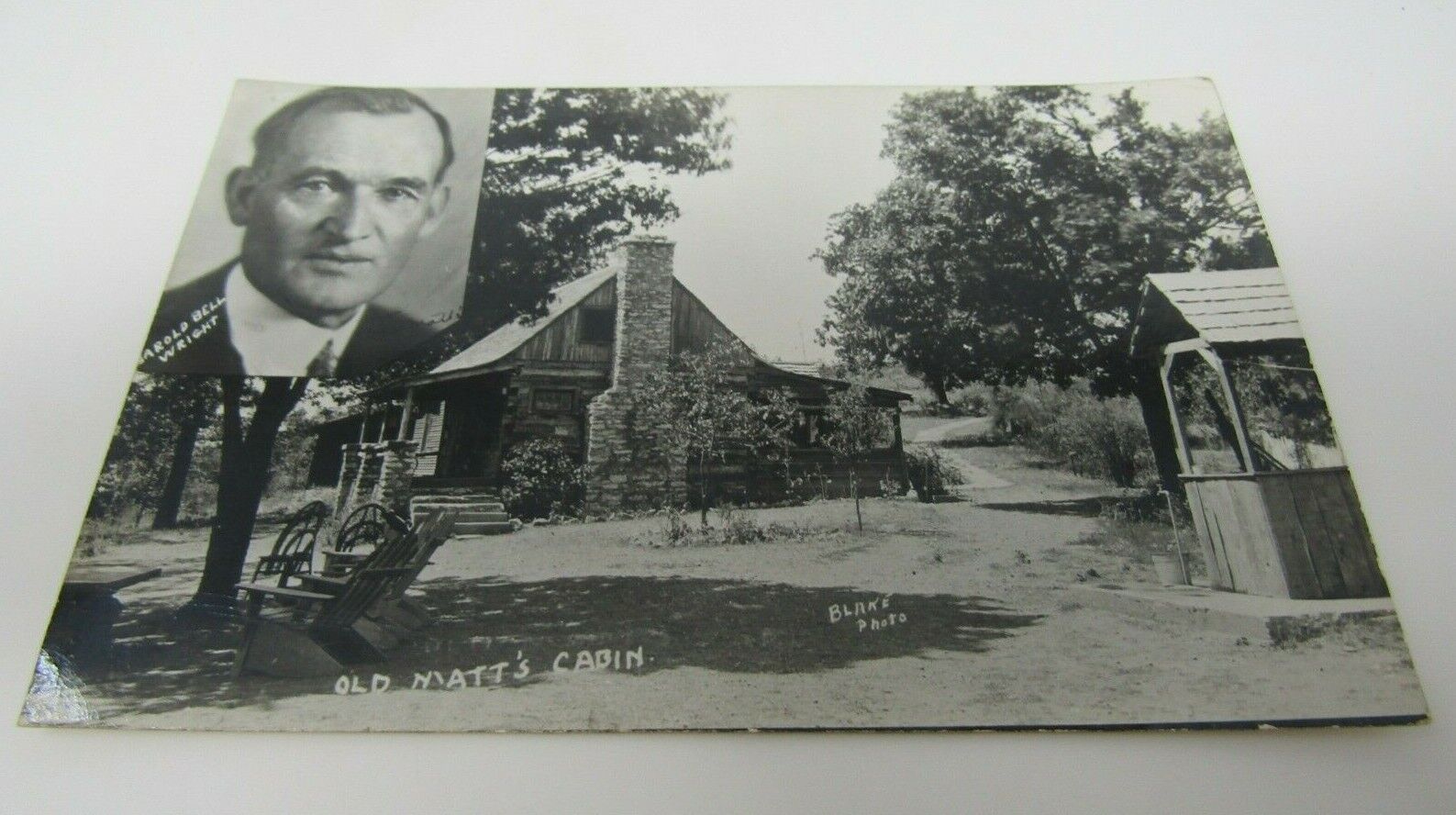 Harold Bell Wright Cabin Postcard RPPC Real Photo Blake