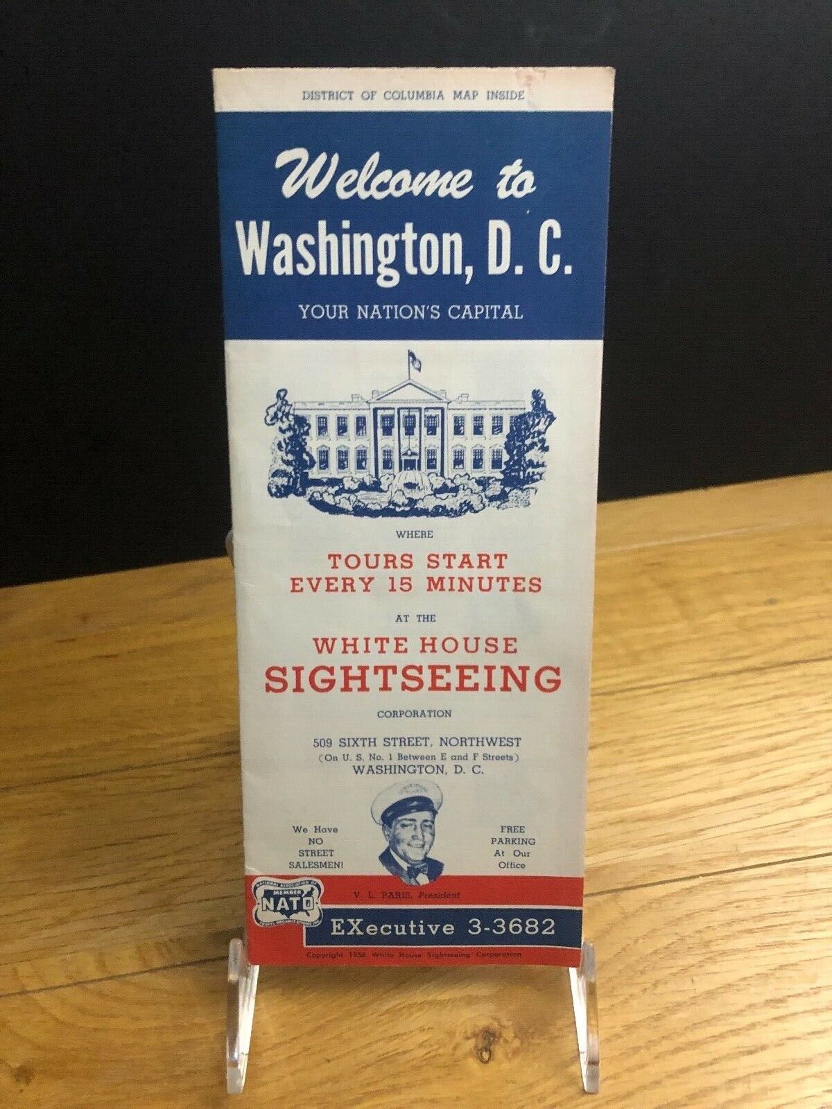 VINTAGE 1956 WELCOME TO WASHINGTON DC WHITE HOUSE TRAVEL BROCHURE