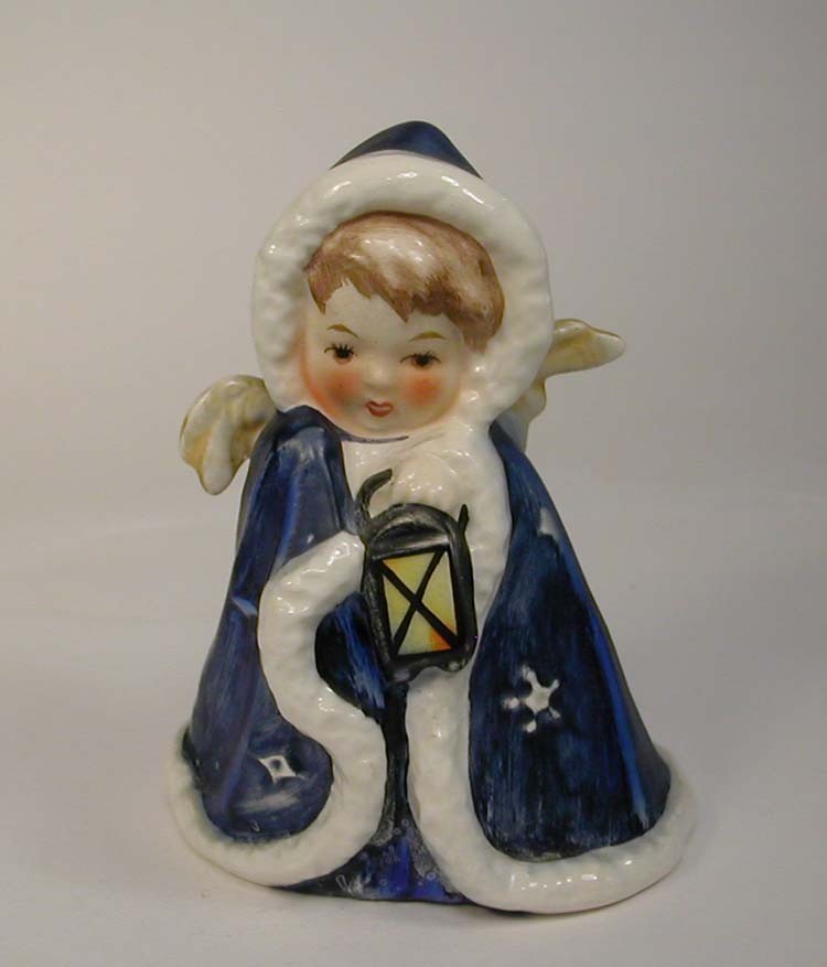 Vintage 1958 Goebel Angel with Lantern Blue Cloak #Rob 412 West Germany