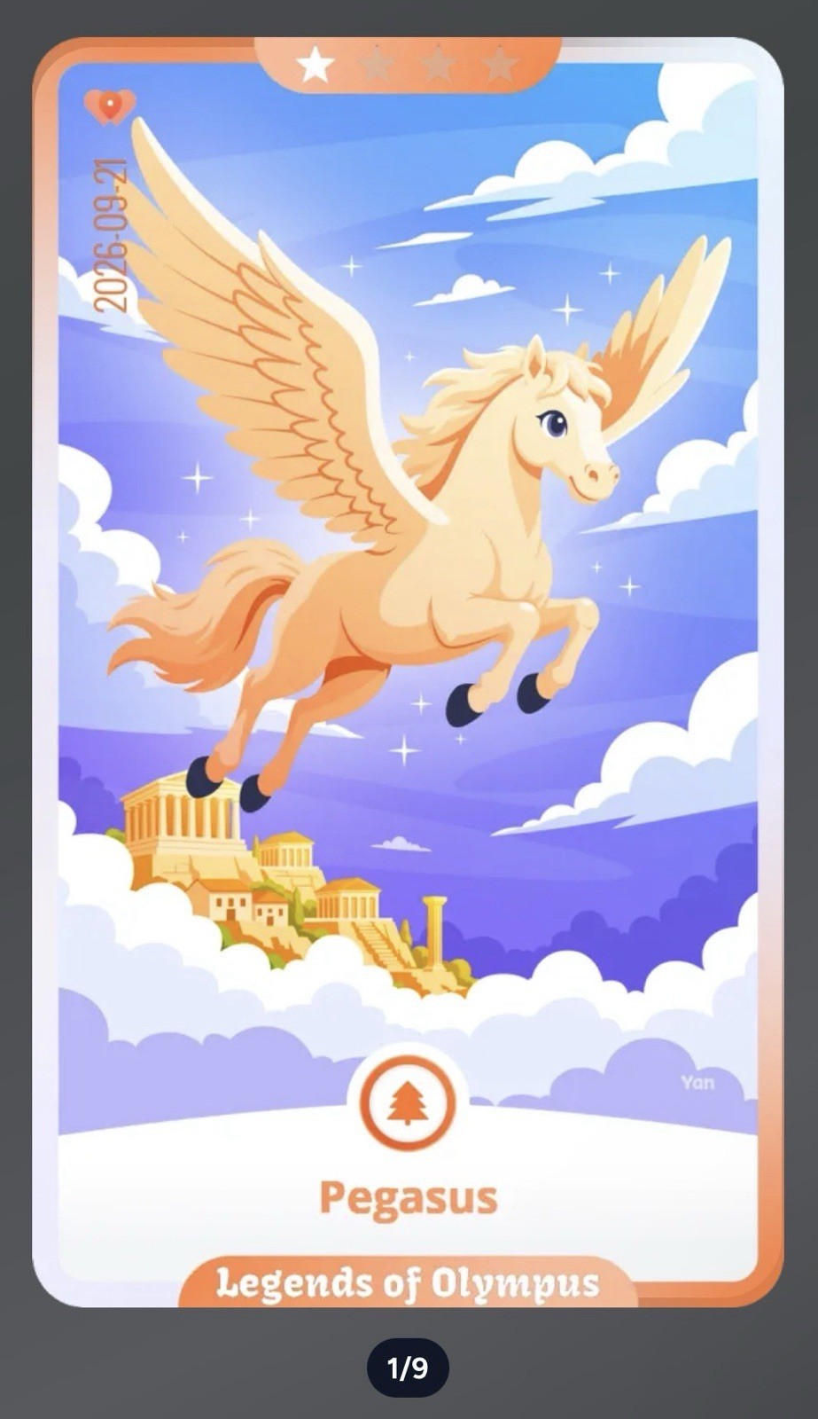 WeWard Legends of Olympus card 1/Légendes de l'Olympe 1/Leggende dell'Olimpo 1