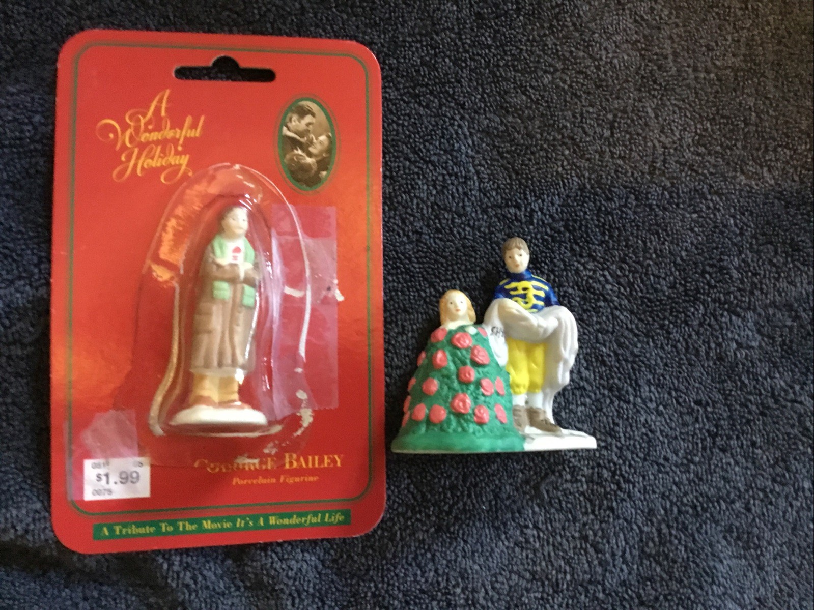 George and Mary at hydrangea bush, George Bailey Figurine In Package George and Mary at hydrangea bush, George Bailey Figurine In Package