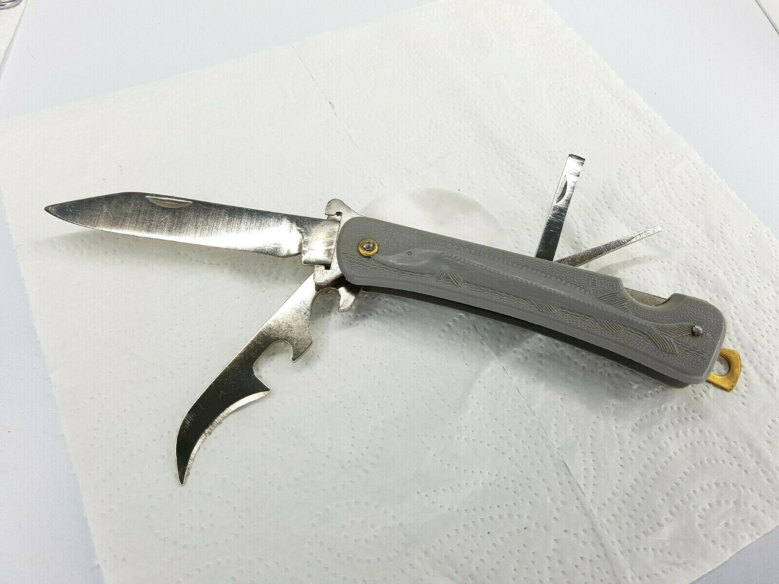 Rare VTG Soviet Folding Knife Sturgeon  Davidkovo Zarja Multitool USSR 1980s