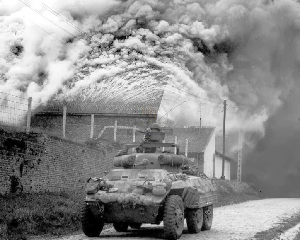 Belgium September 1944 M8 Greyhound in Action WWII 8x10 Photo Print HT4136548