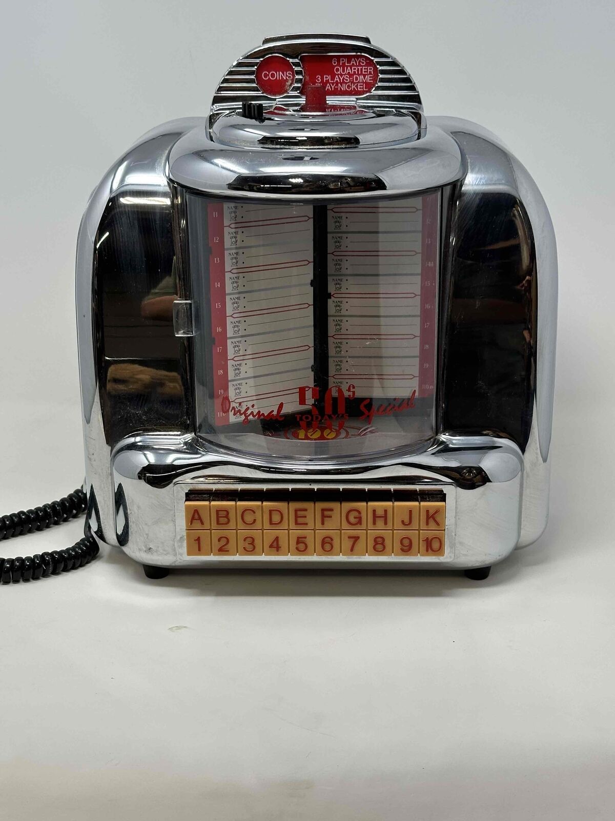 Vintage 1950’s Jukebox Diner Telephone Select-O-Matic PF Products Chrome- Works